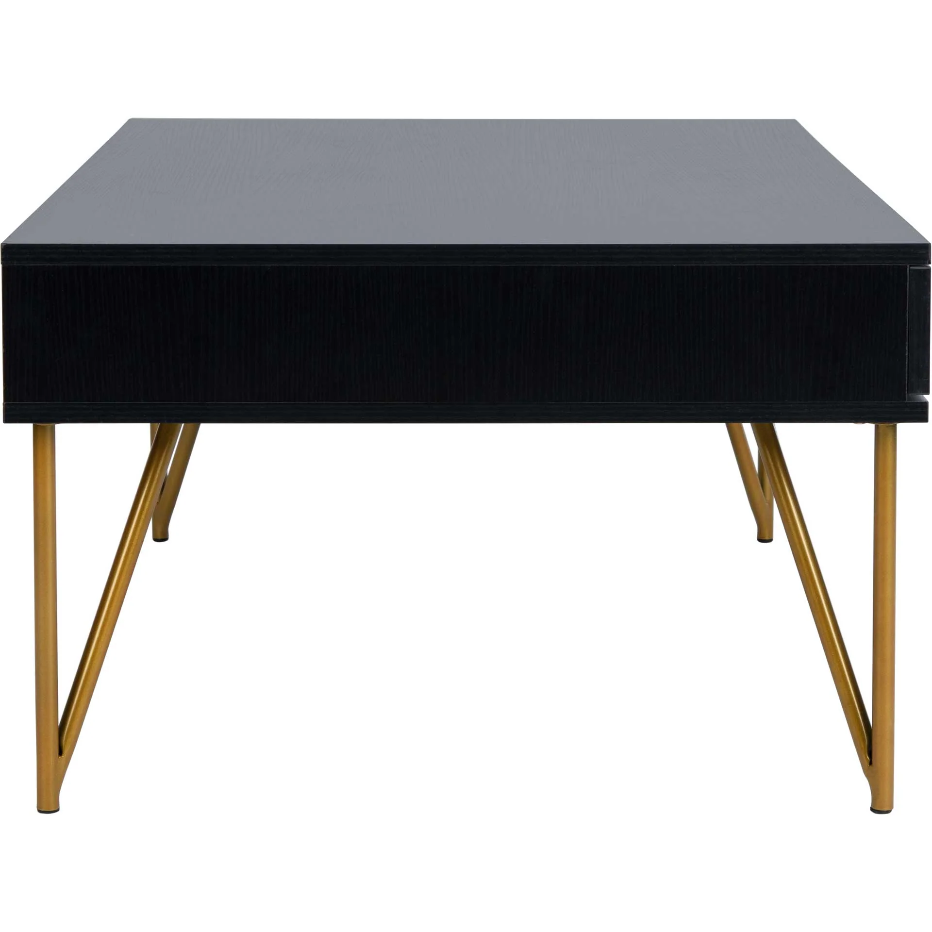Pierce Two Drawer Coffee Table Black/Gold - Image 3