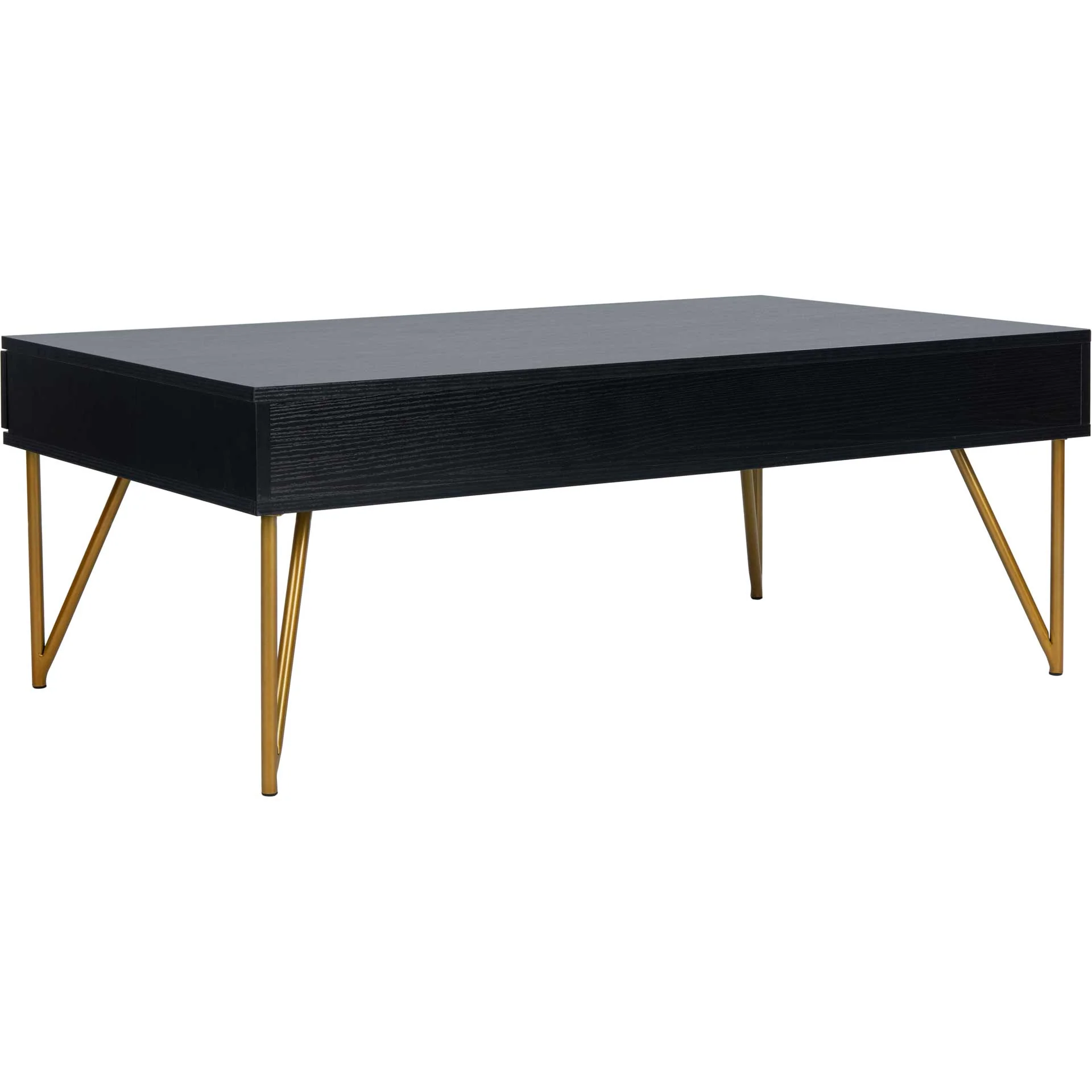 Pierce Two Drawer Coffee Table Black/Gold - Image 5