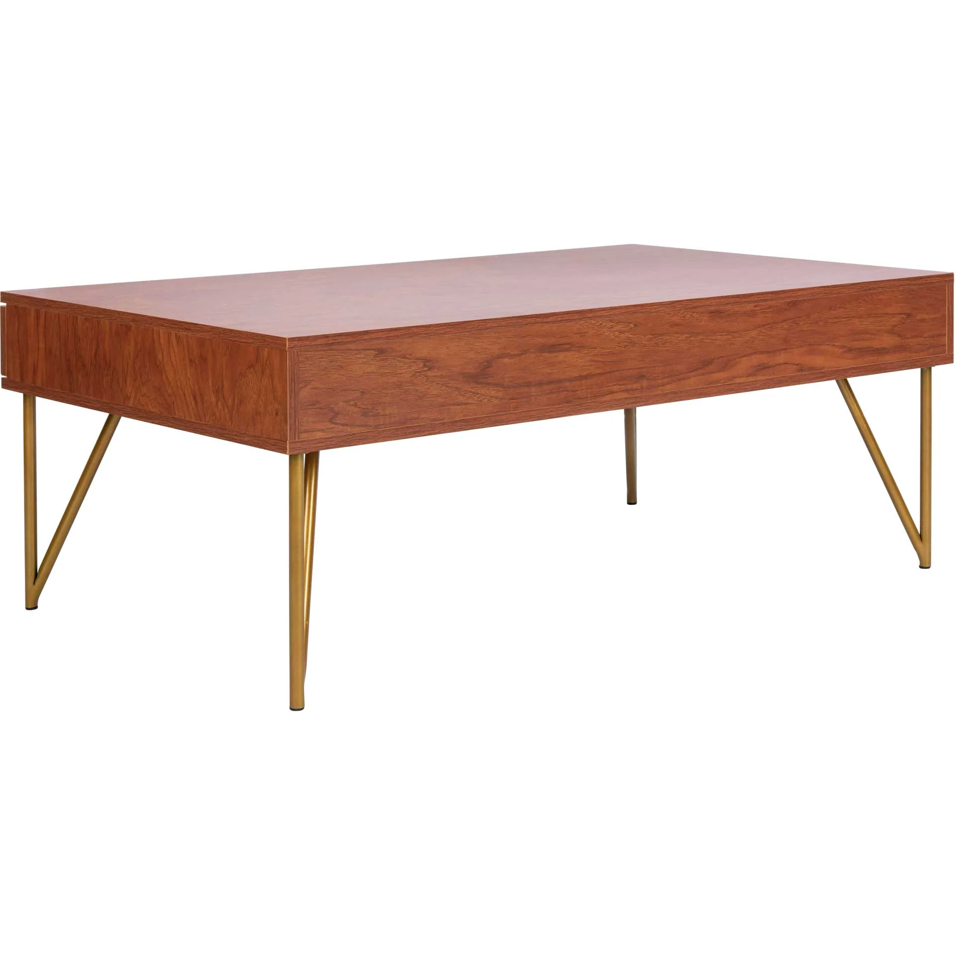 Pierce Two Drawer Coffee Table Natural/Gold - Image 5