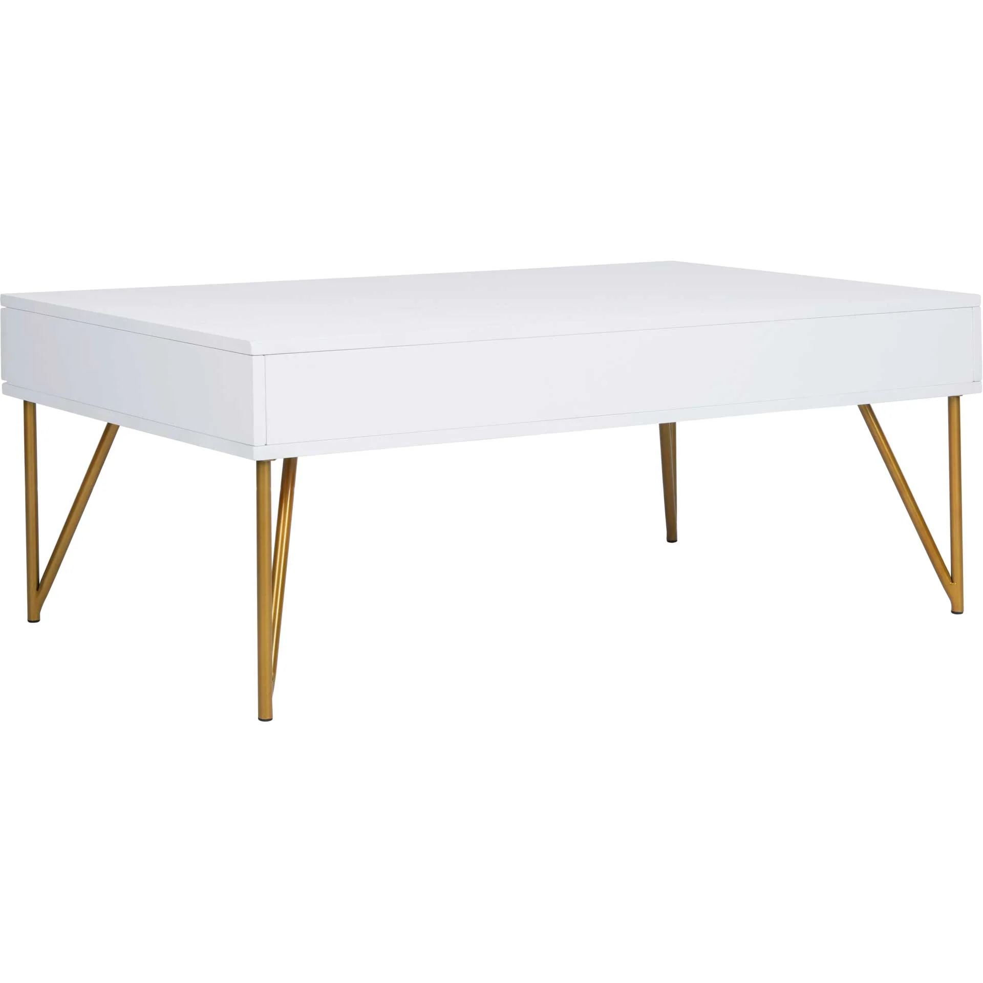 Pierce Two Drawer Coffee Table White/Gold - Image 5