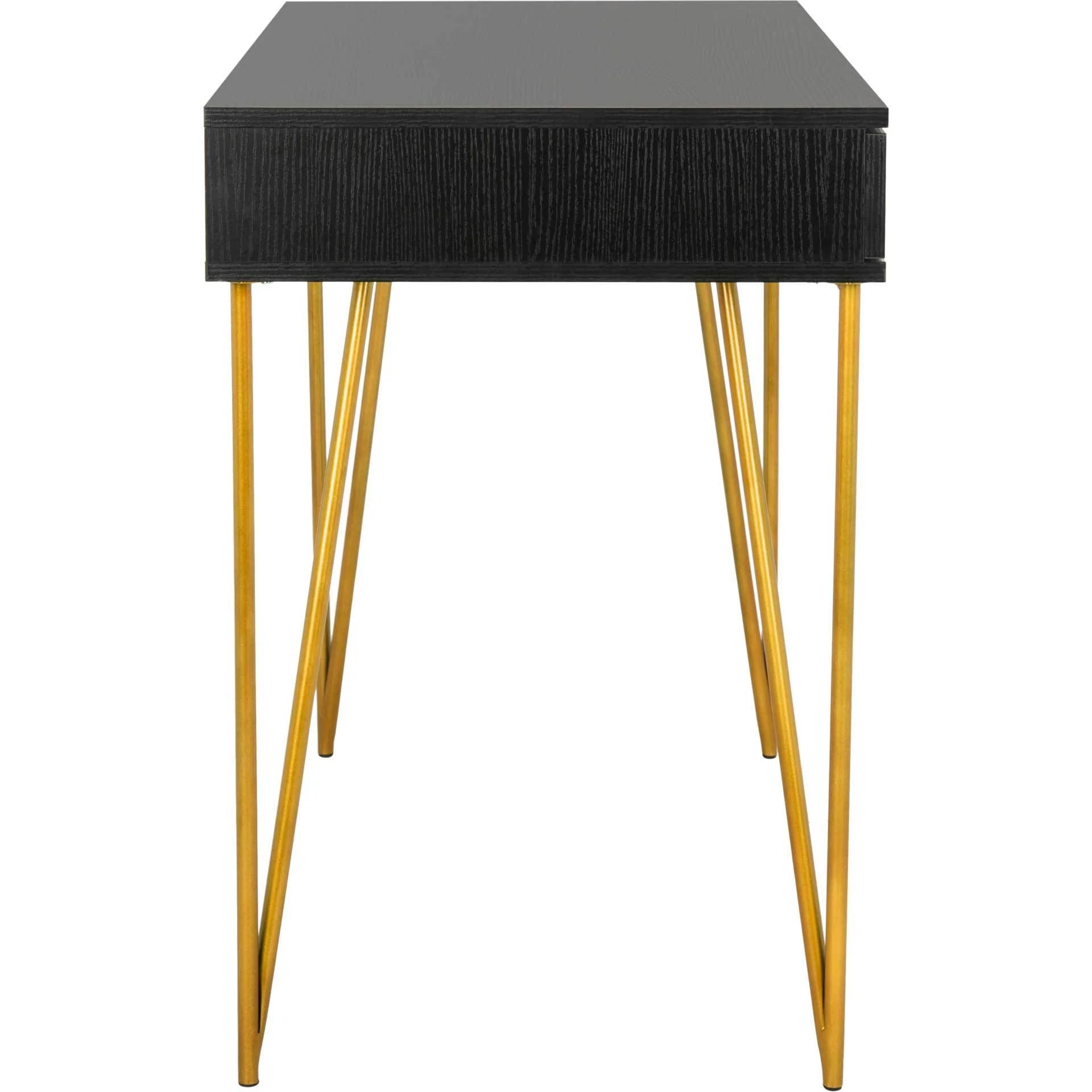 Pierce Two Drawer Desk Black/Gold - Image 2
