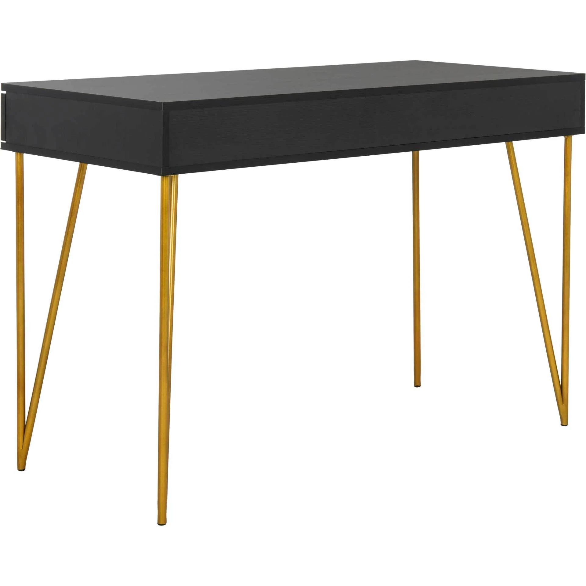 Pierce Two Drawer Desk Black/Gold - Image 3