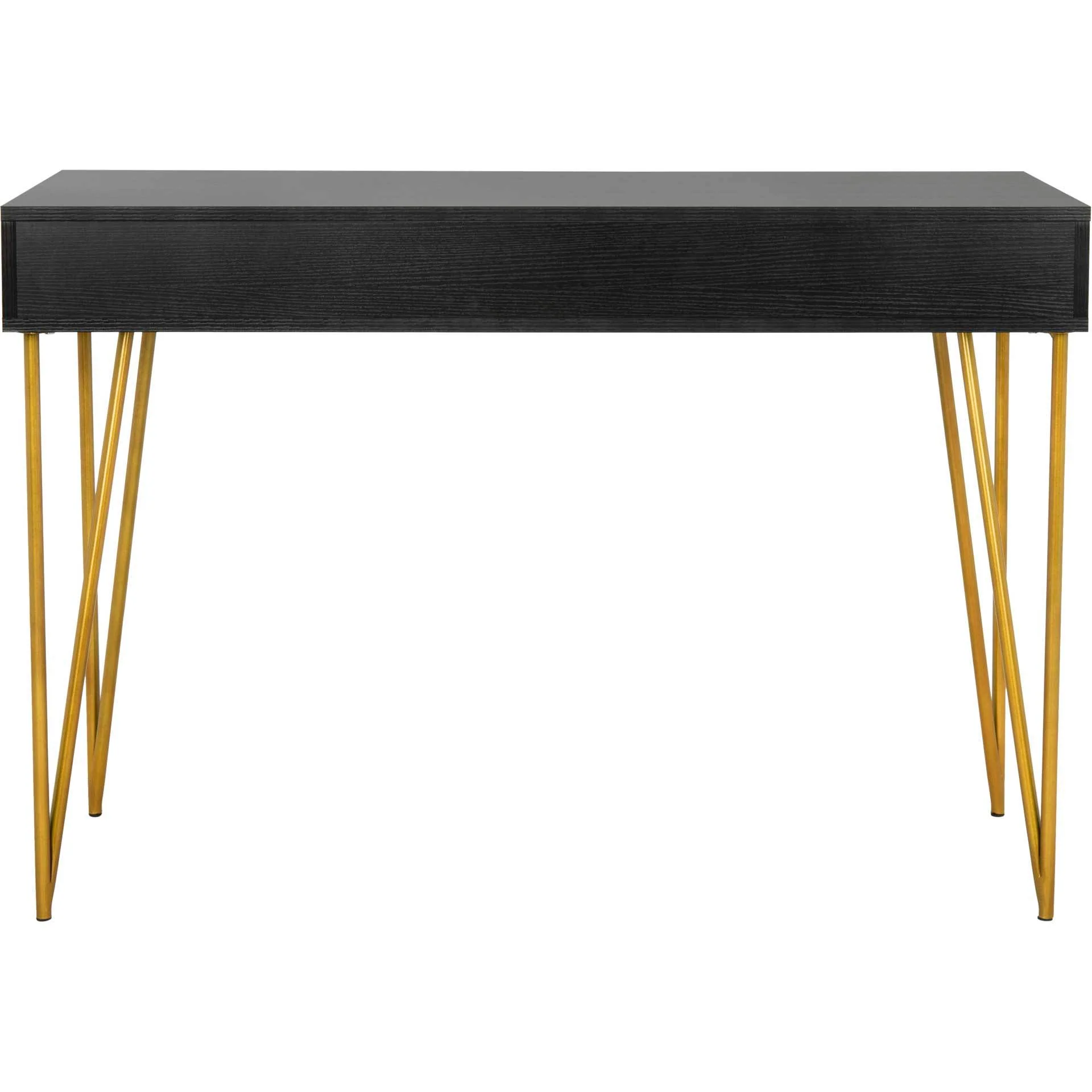 Pierce Two Drawer Desk Black/Gold - Image 4