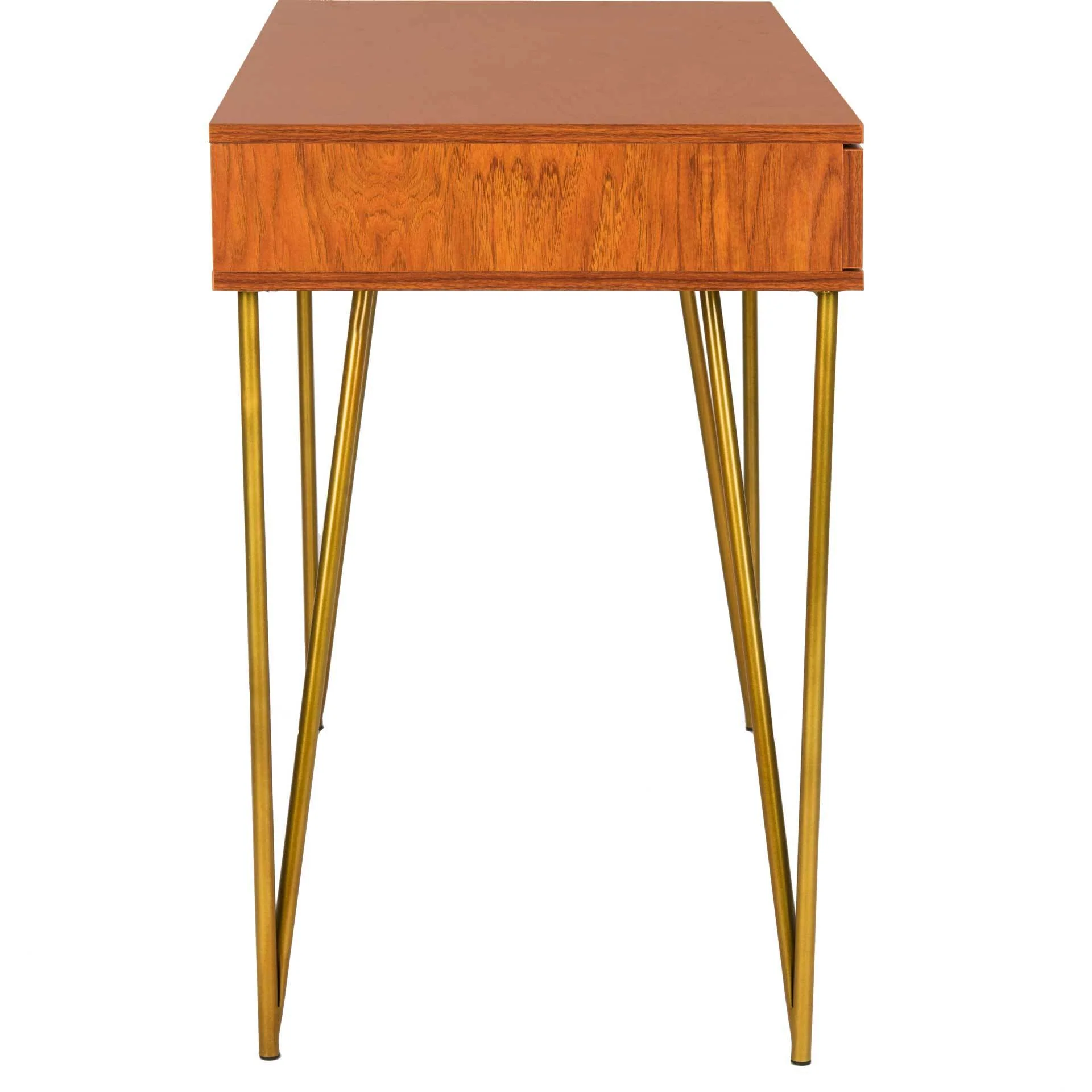 Pierce Two Drawer Desk Natural/Gold - Image 3