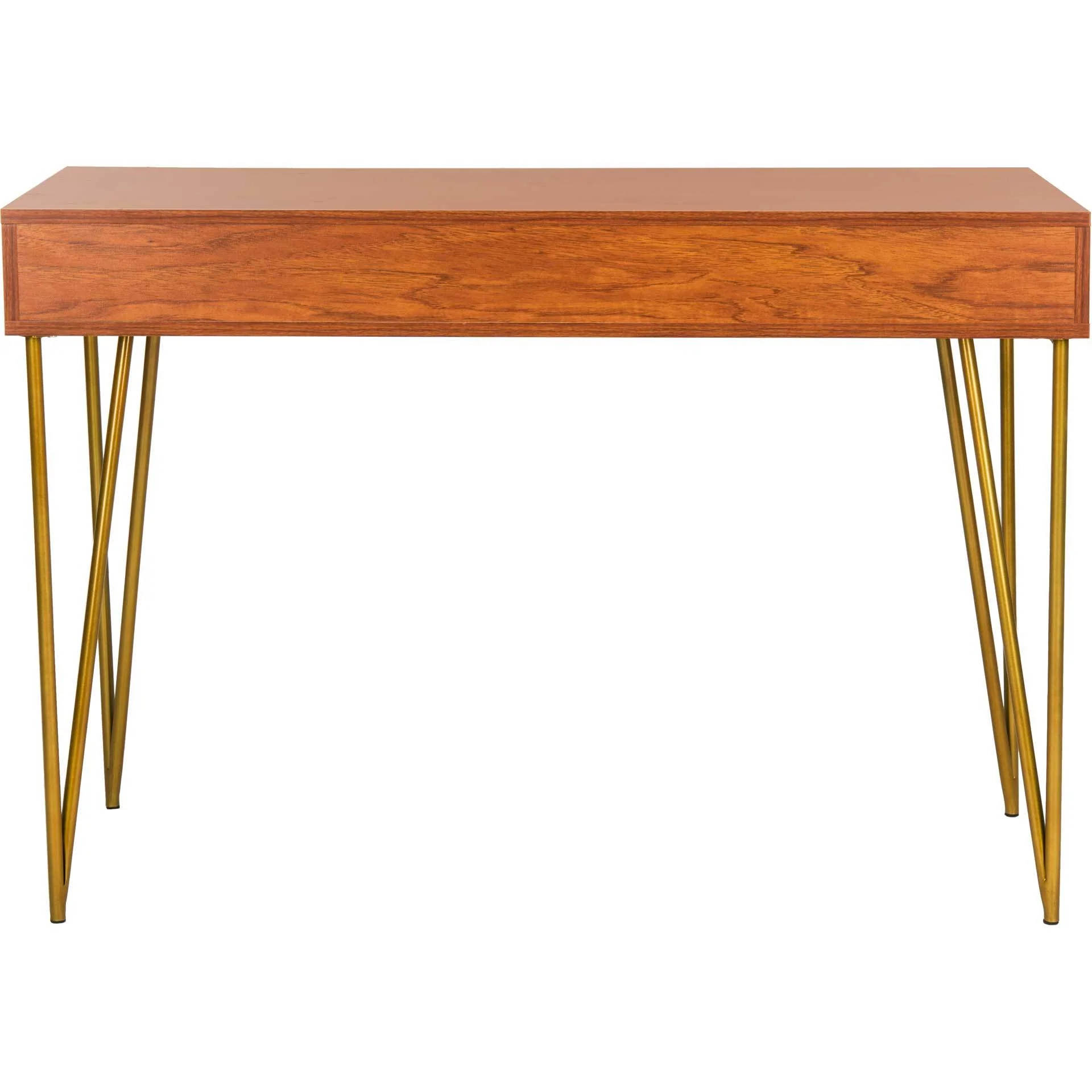 Pierce Two Drawer Desk Natural/Gold - Image 4
