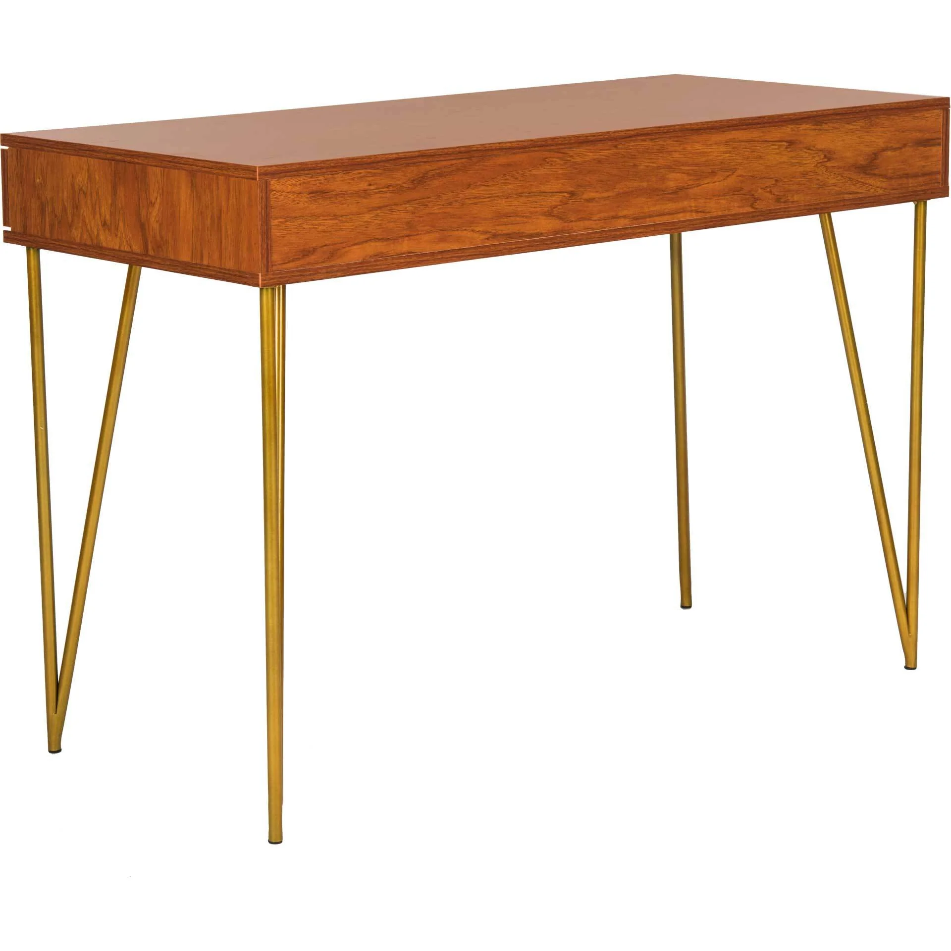 Pierce Two Drawer Desk Natural/Gold - Image 5