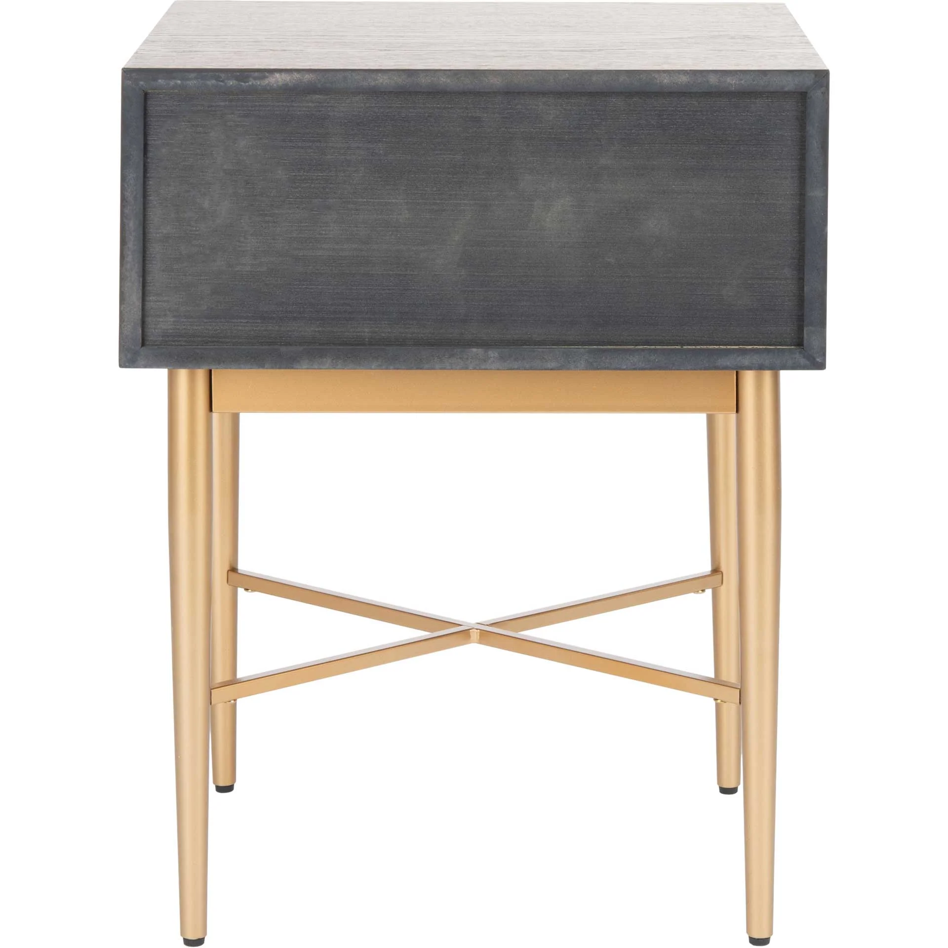 Pin One Drawer Nightstand Walnut/Gold - Image 4