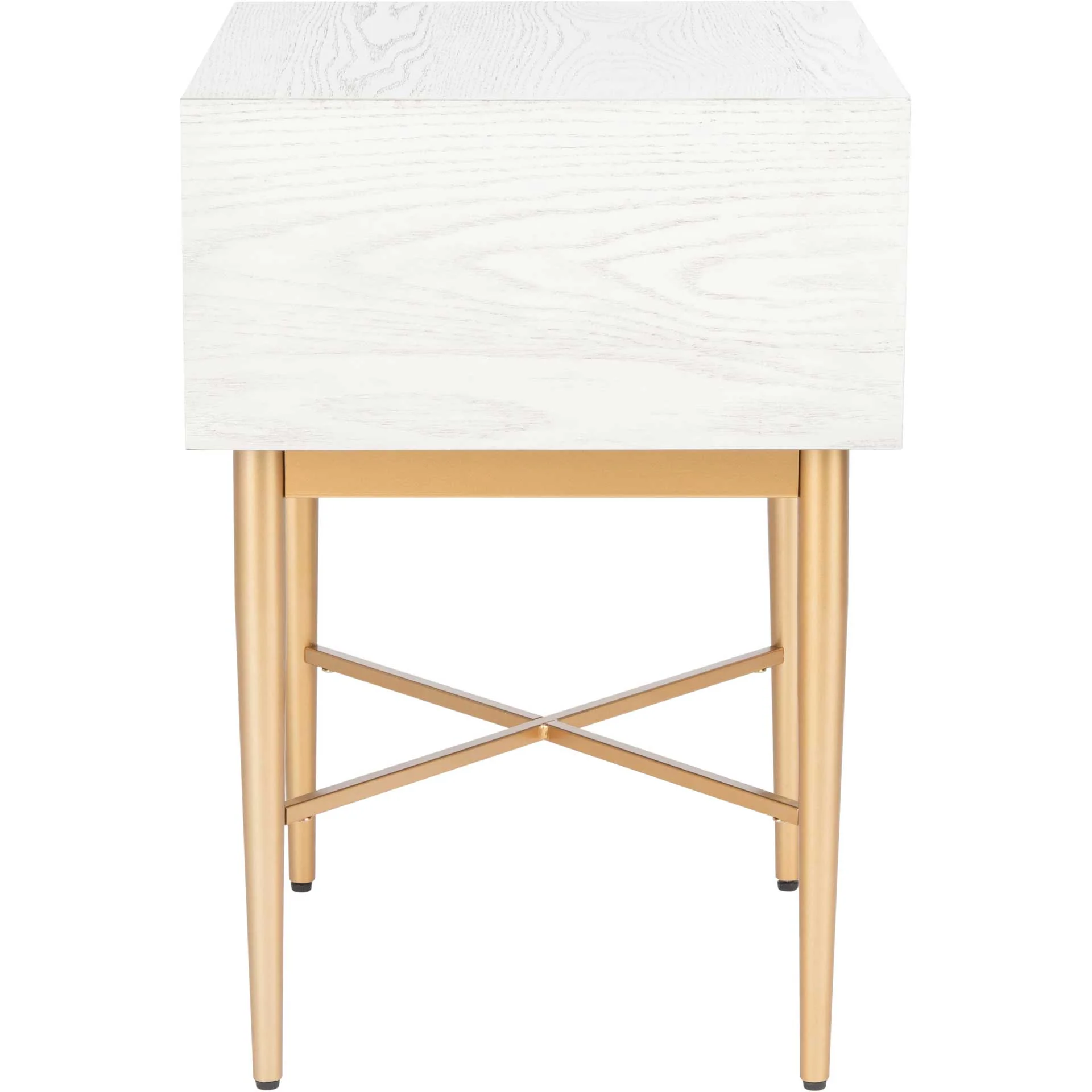 Pin One Drawer Nightstand White Washed/Gold - Image 3