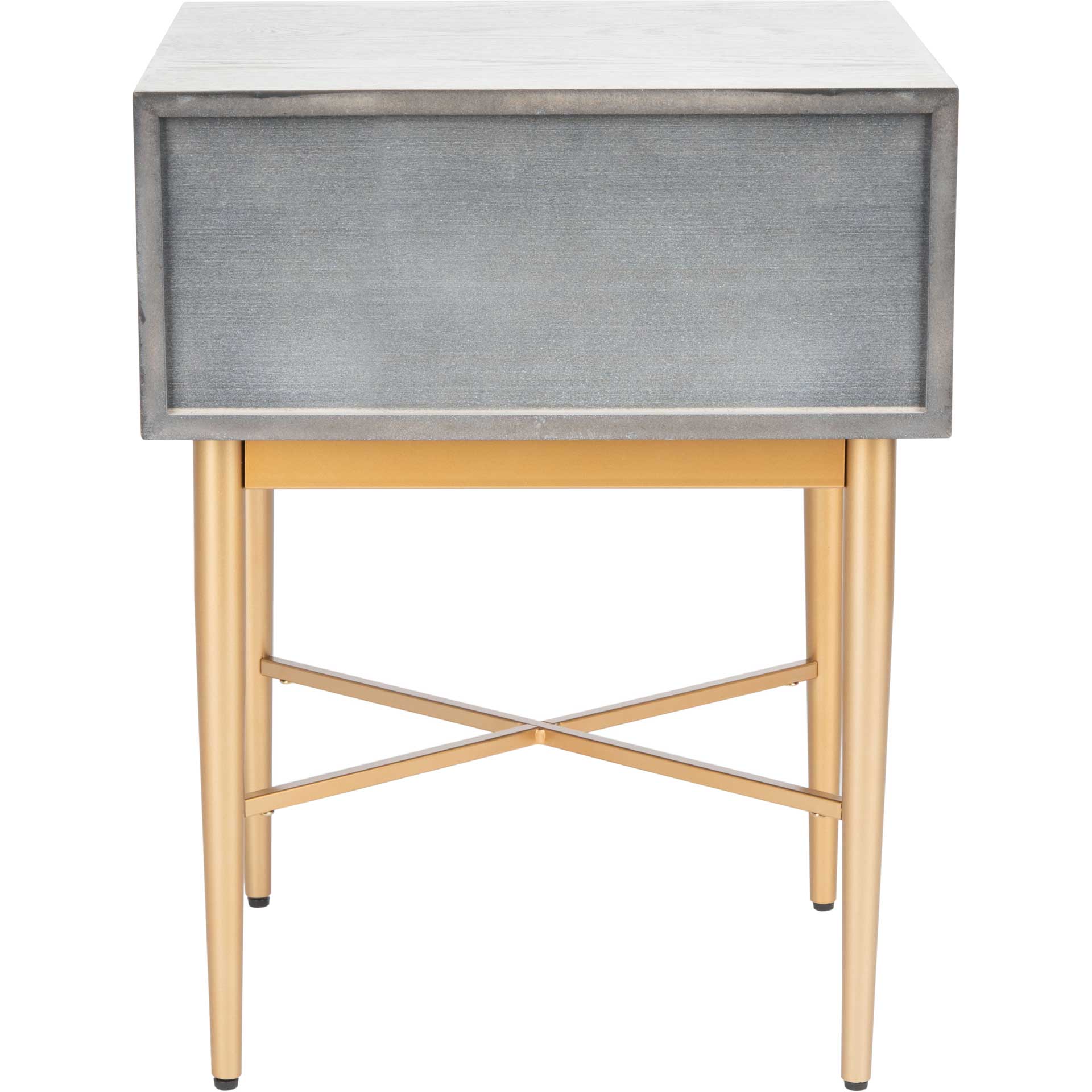 Pin One Drawer Nightstand White Washed/Gold - Image 4