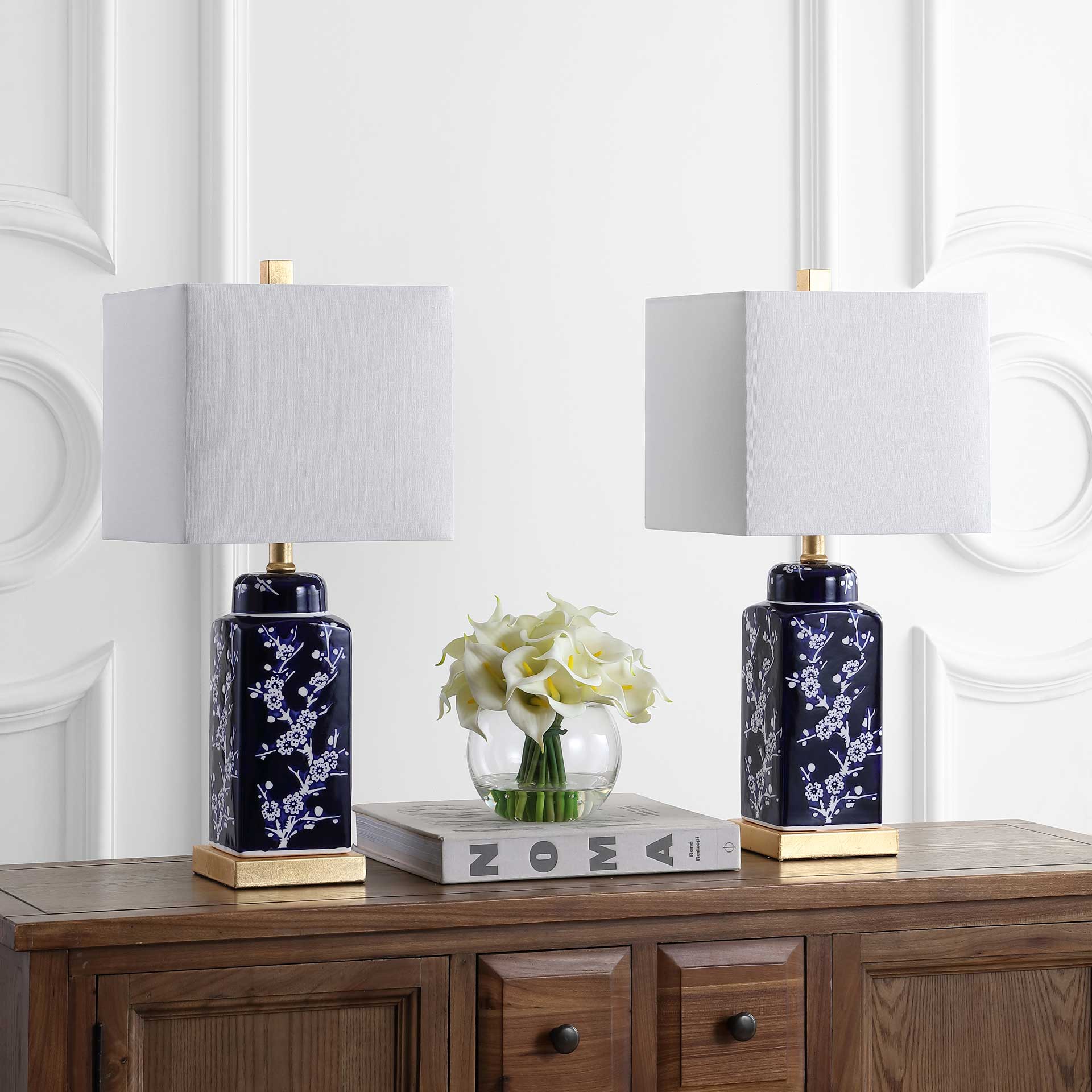 Pique Table Lamp Navy/White (Set of 2) - Image 3