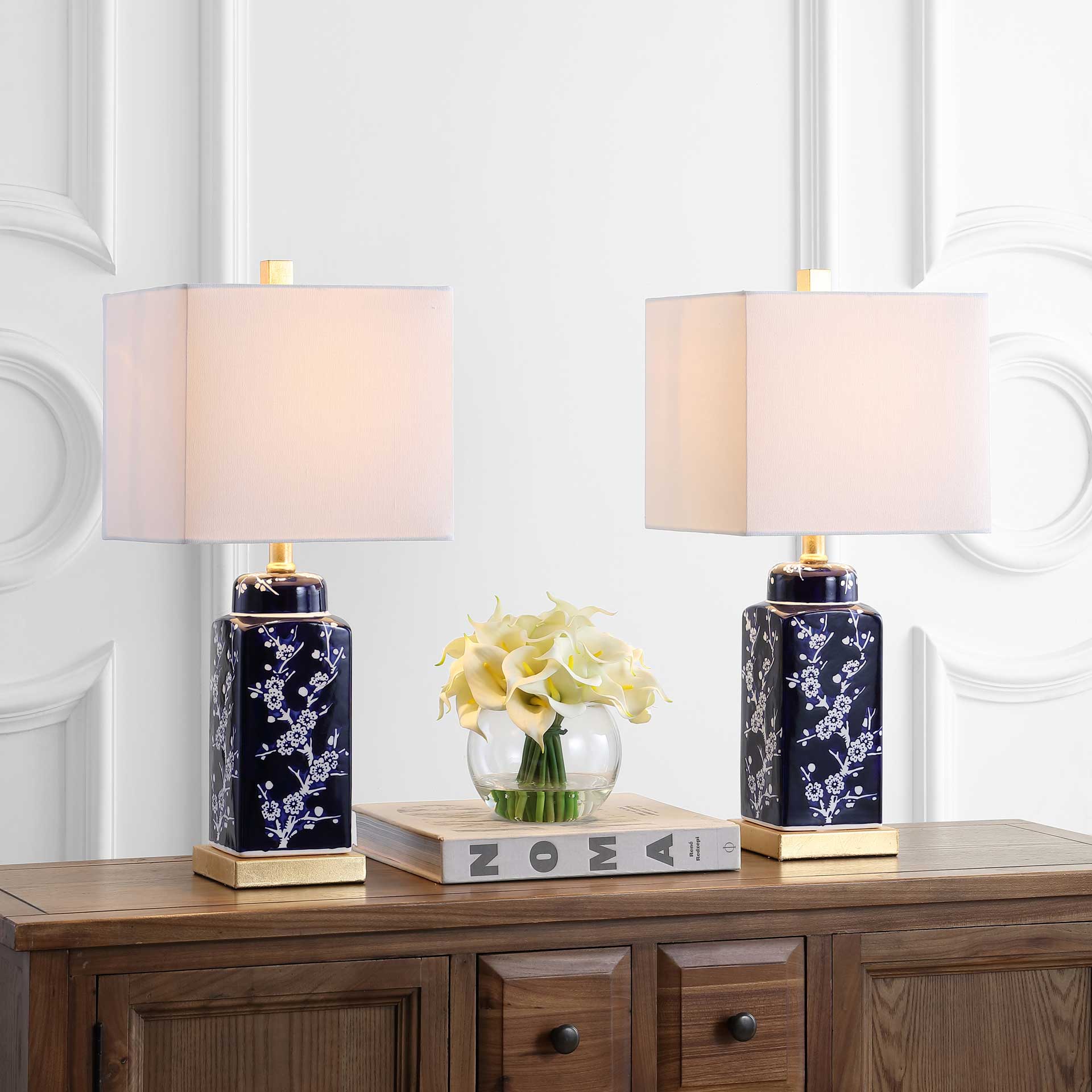 Pique Table Lamp Navy/White (Set of 2) - Image 4