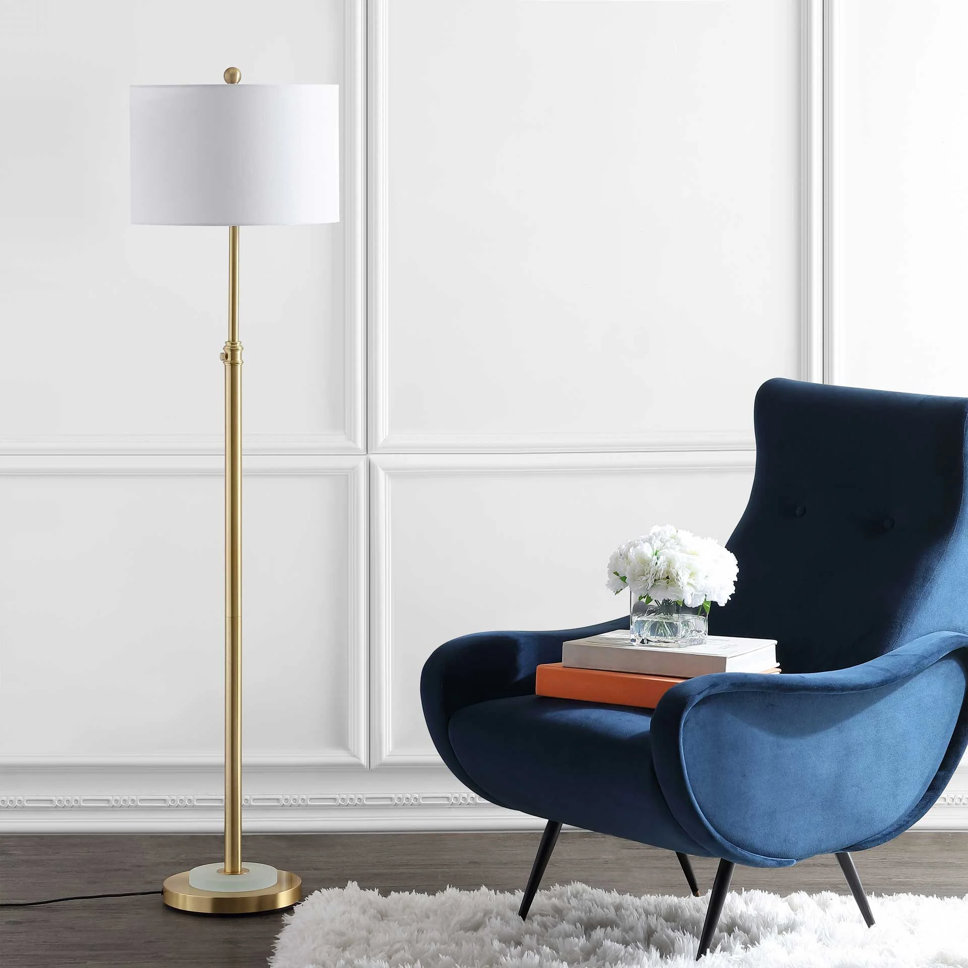 Piran Floor Lamp Brass Gold/Frost White - Image 3