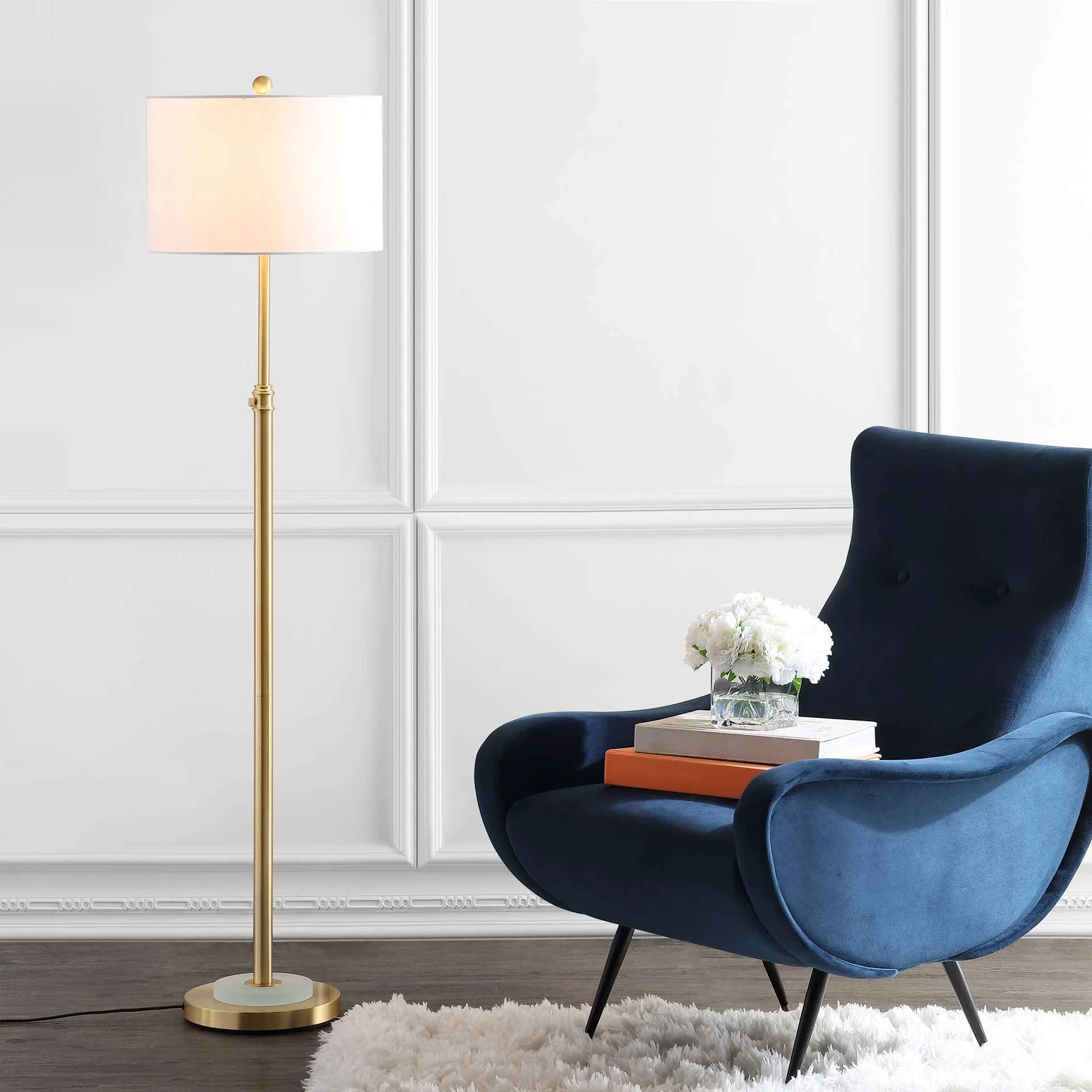Piran Floor Lamp Brass Gold/Frost White - Image 4