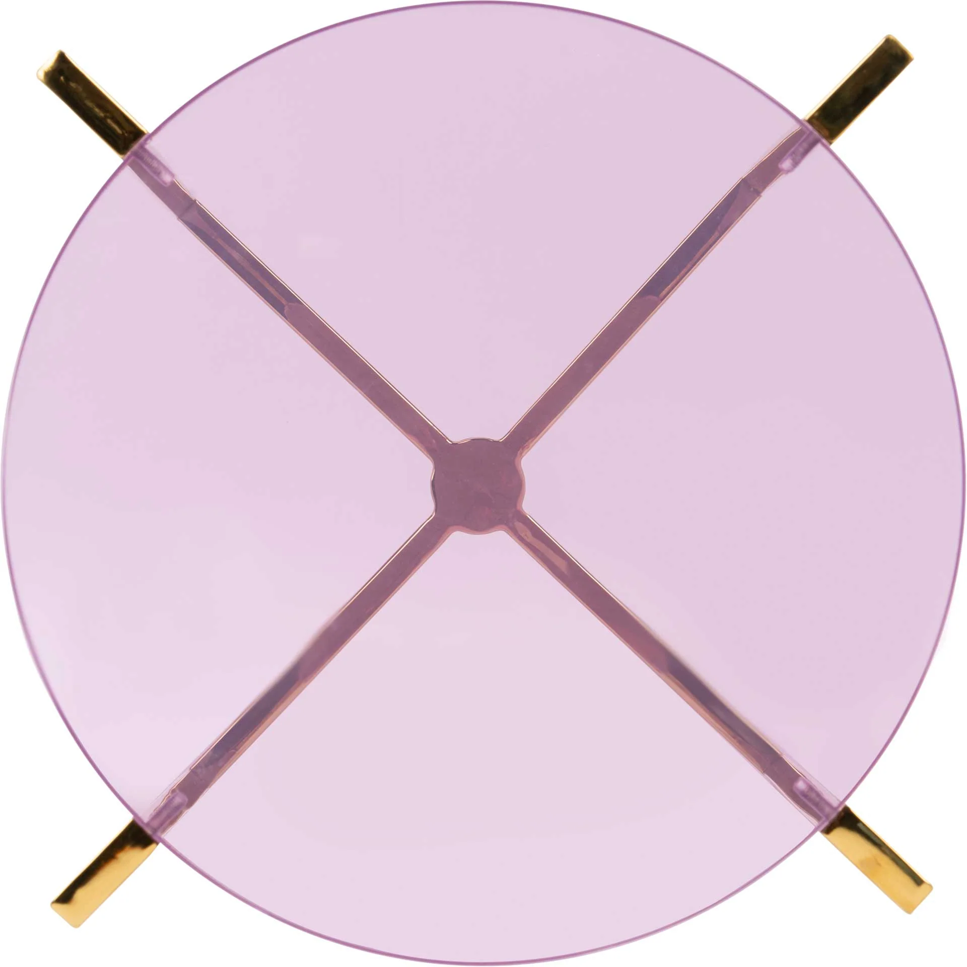 Placido Tall Round Acrylic End Table Amethyst/Gold - Image 3