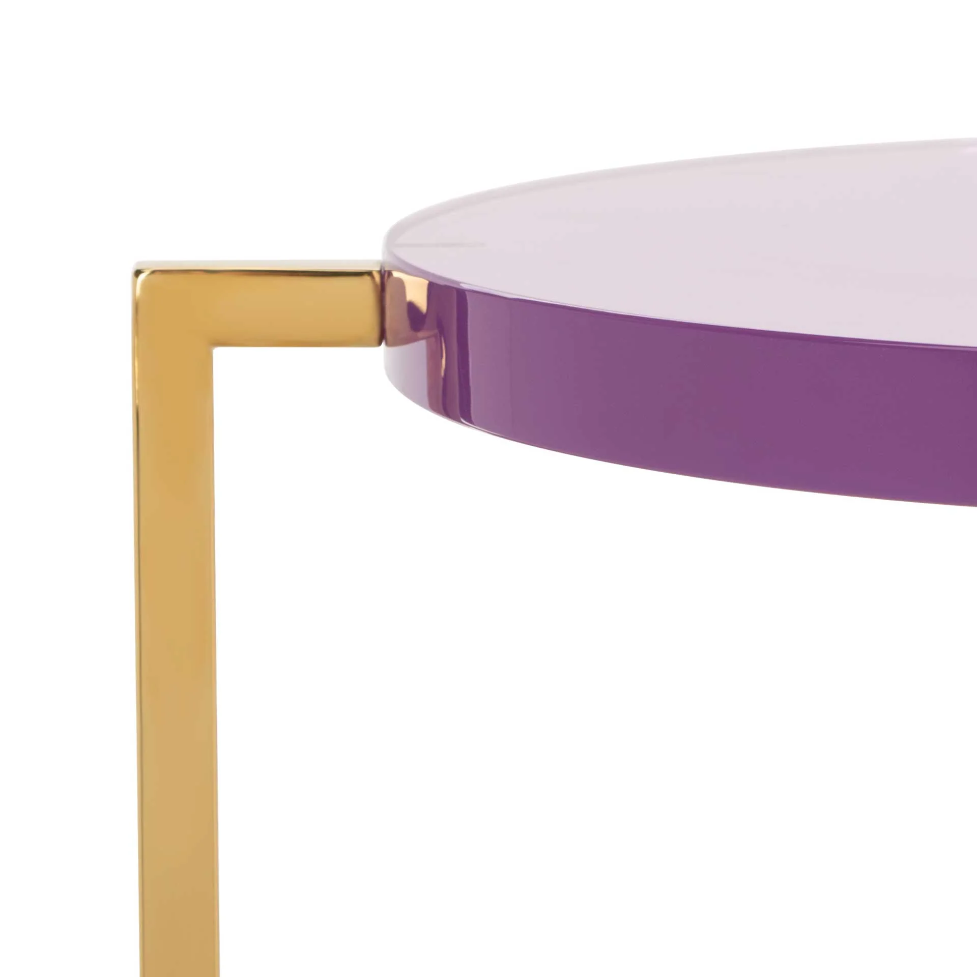 Placido Tall Round Acrylic End Table Amethyst/Gold - Image 4