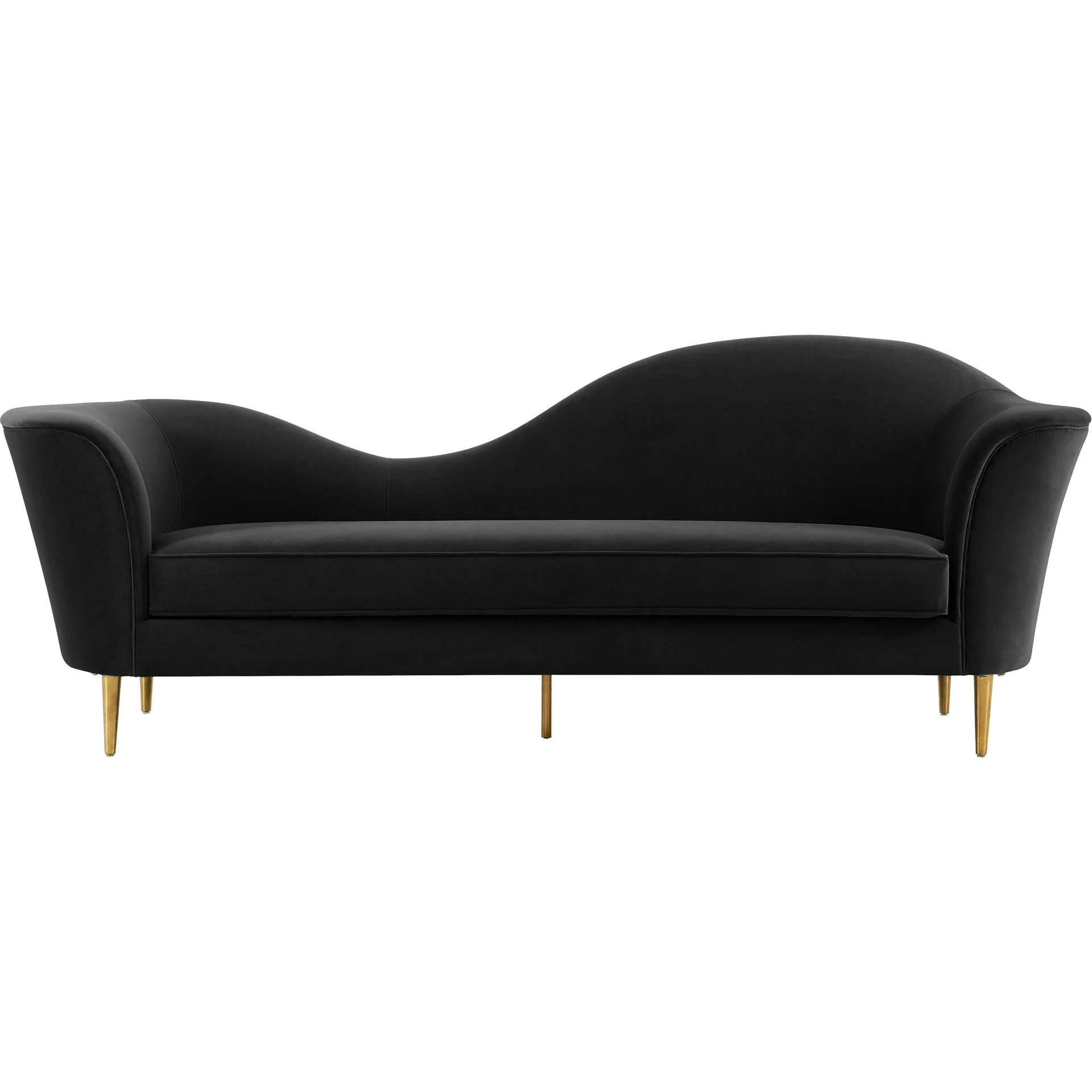 Placido Velvet Sofa Black - Image 2