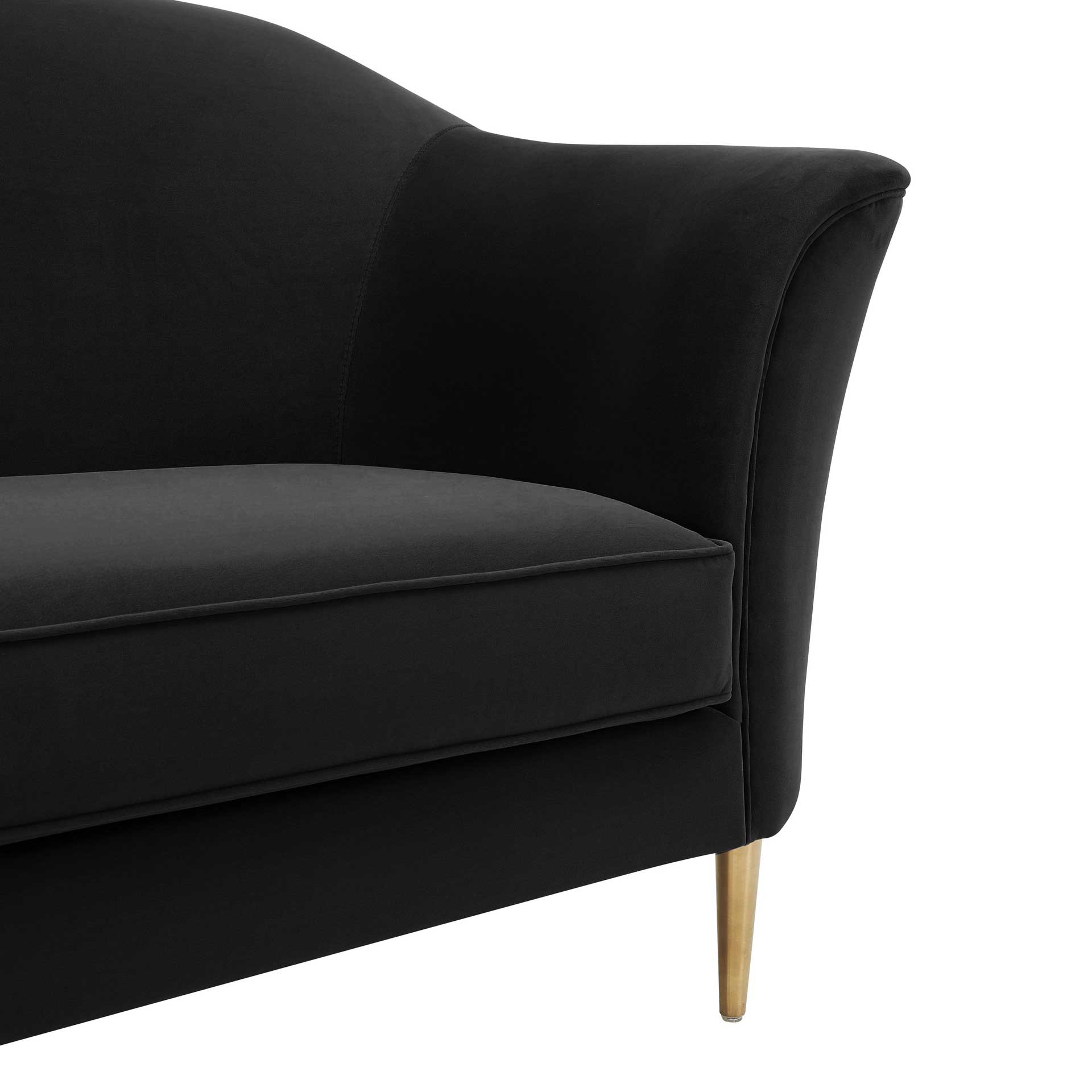Placido Velvet Sofa Black - Image 4