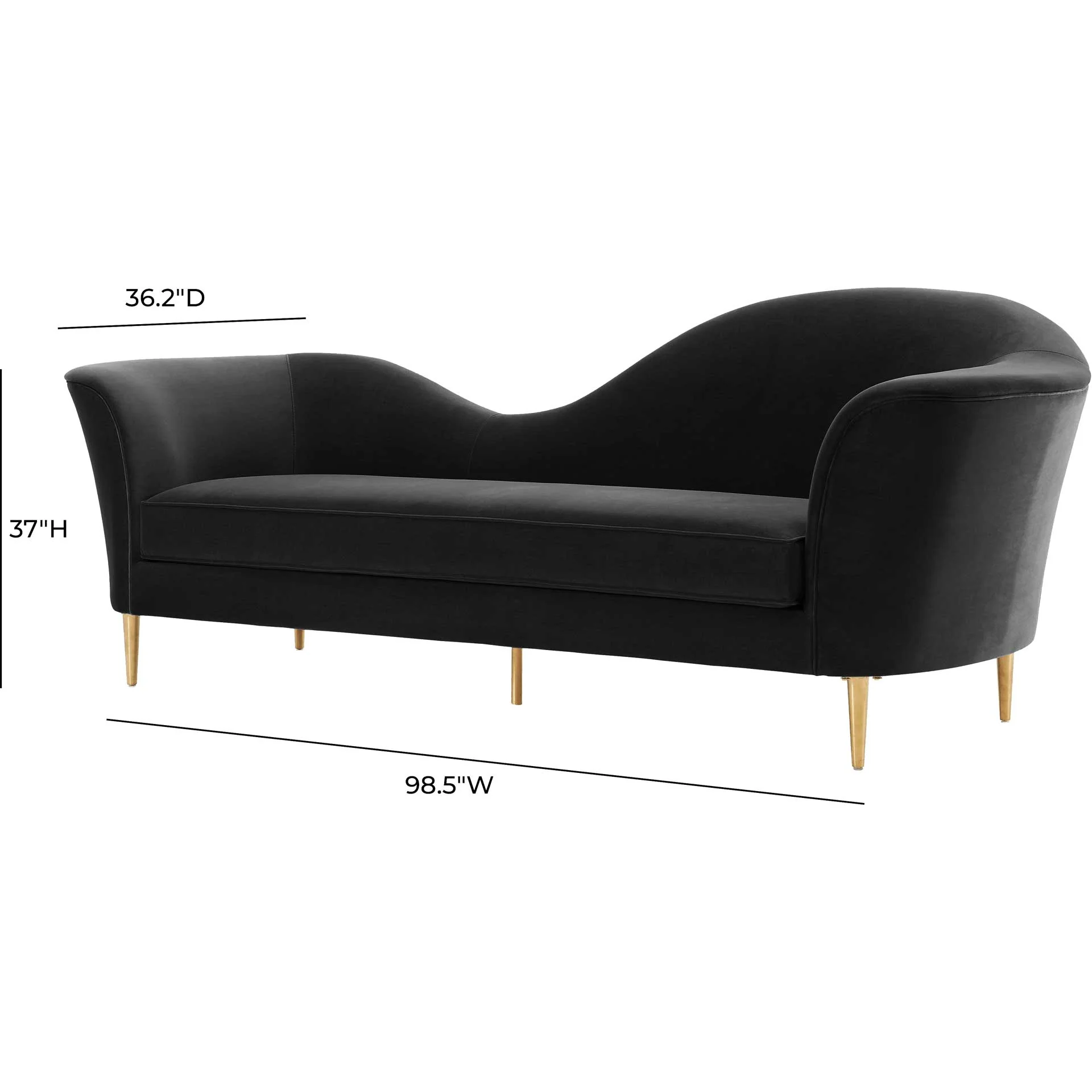 Placido Velvet Sofa Black - Image 6