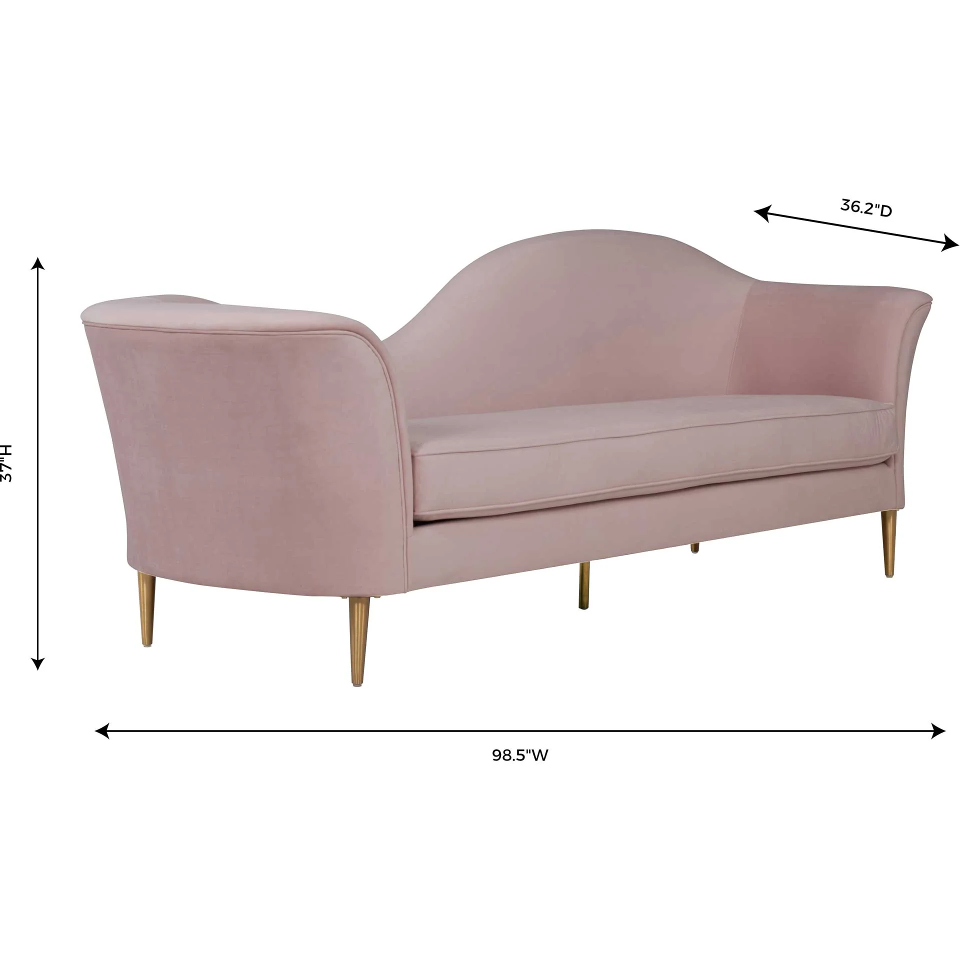 Placido Velvet Sofa Blush - Image 5