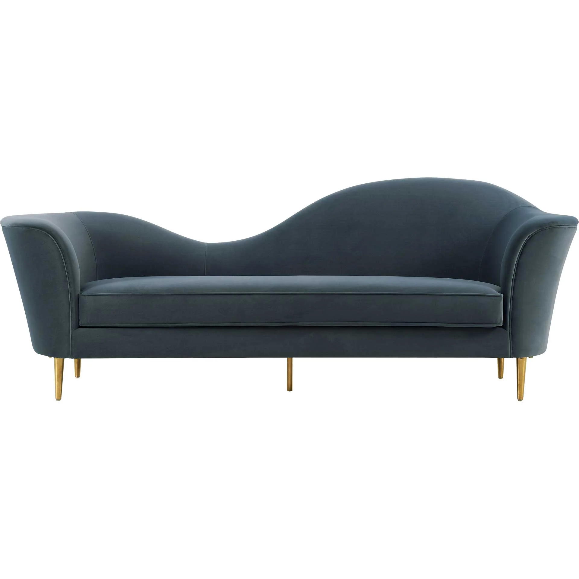 Placido Velvet Sofa Gray - Image 2