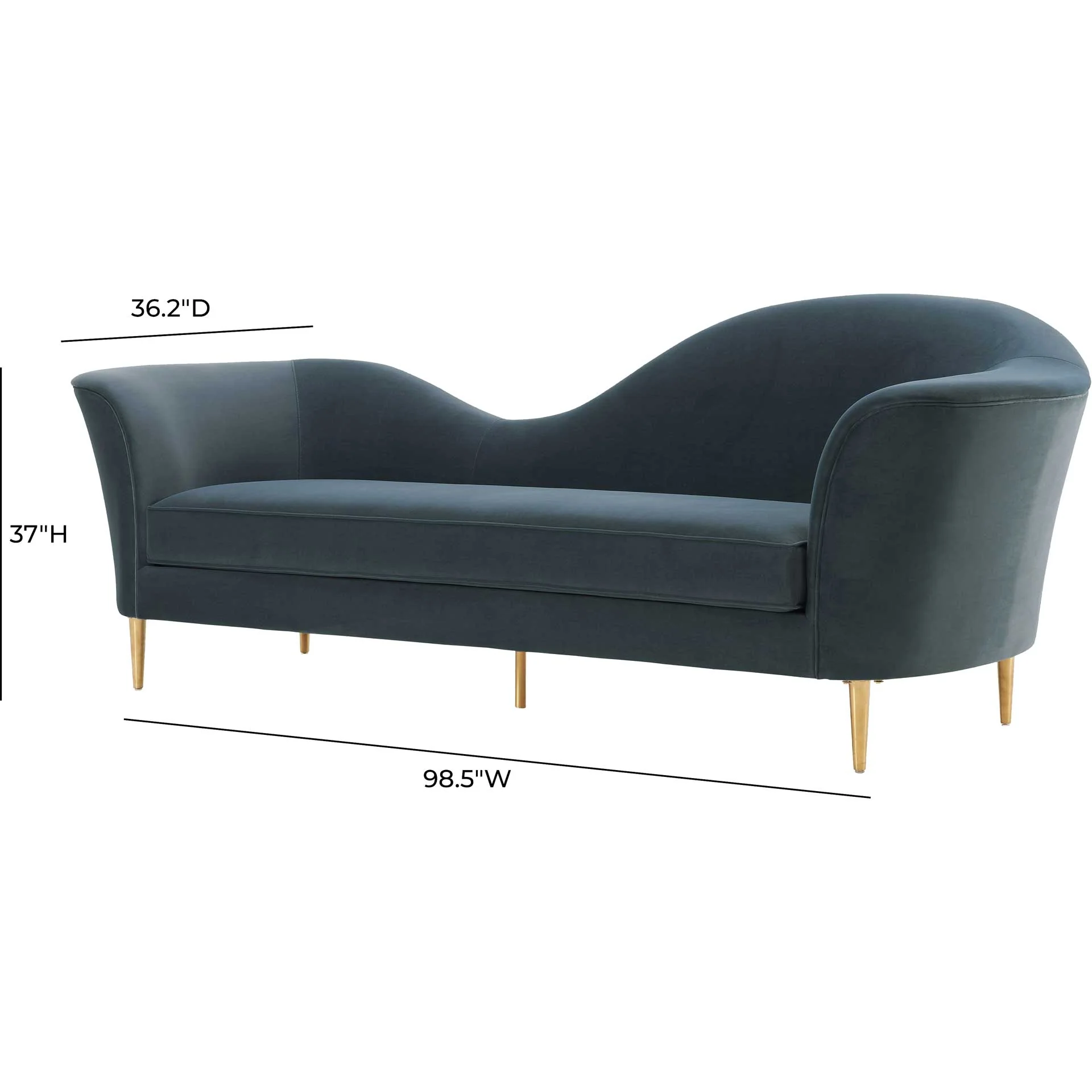 Placido Velvet Sofa Gray - Image 6