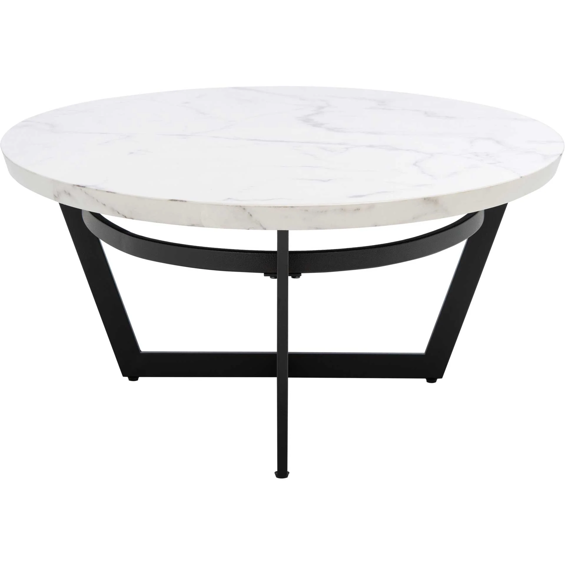 Pluto Oval Coffee Table White Marble/Black - Image 3