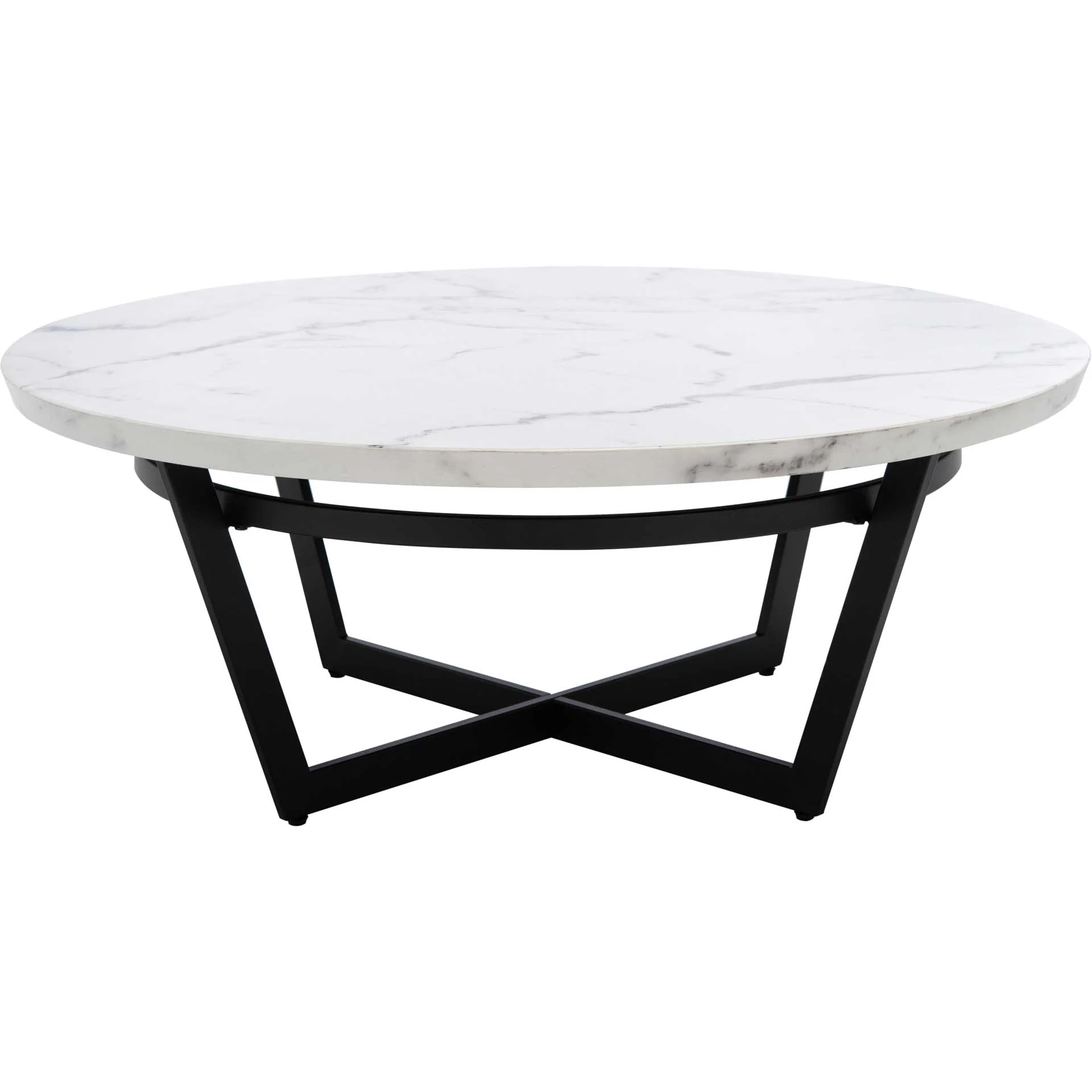 Pluto Round Coffee Table White Marble/Black - Image 3