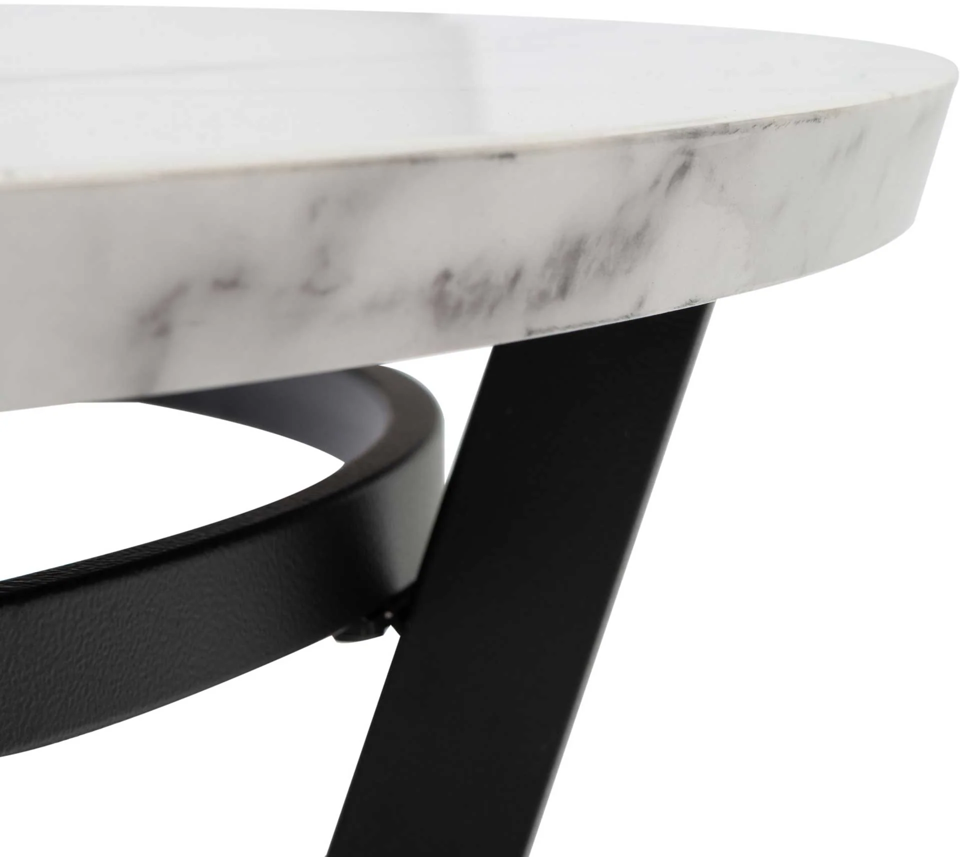 Pluto Round Coffee Table White Marble/Black - Image 4