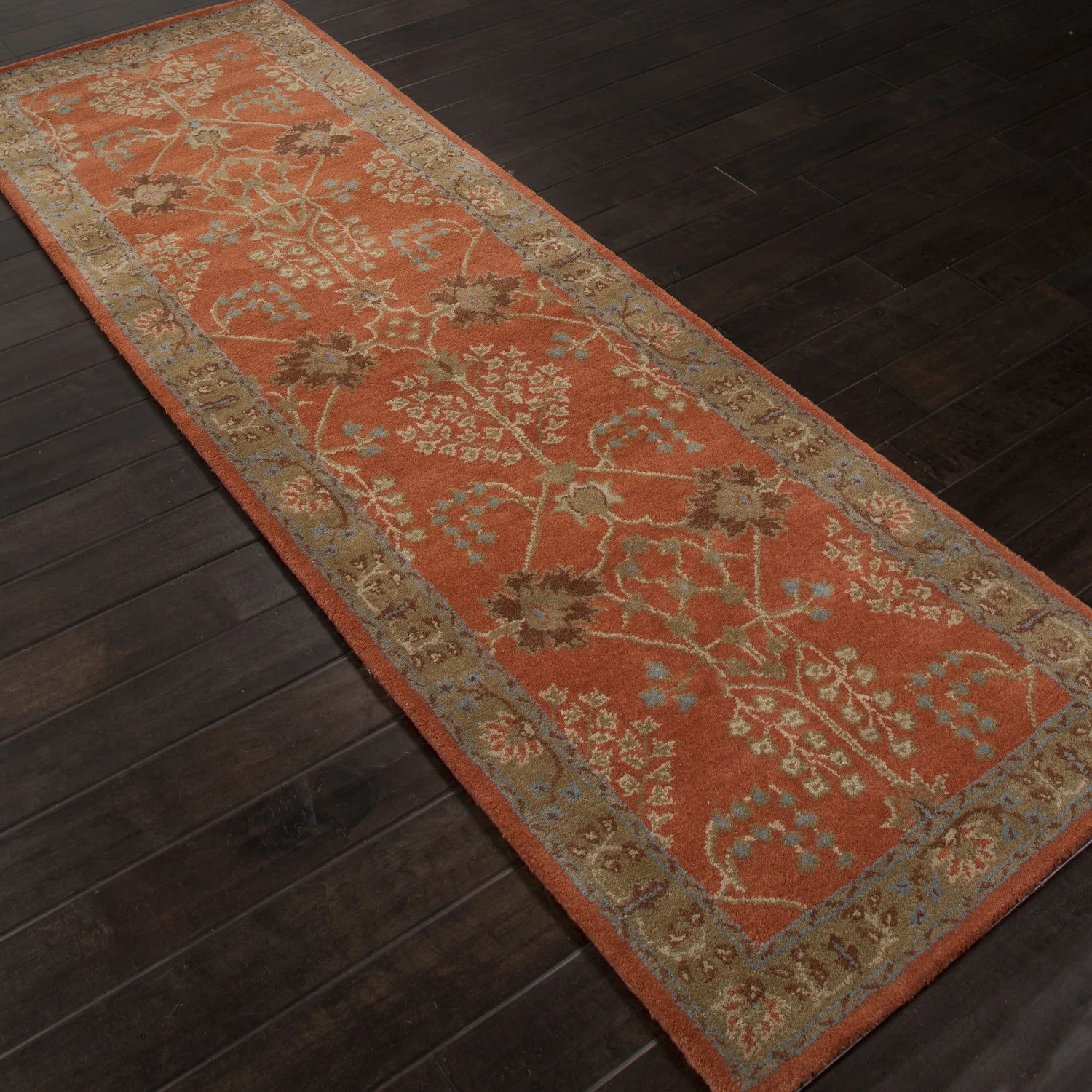 Poeme Chambery Orange Rust/Gold Brown Runner Rug - Image 2