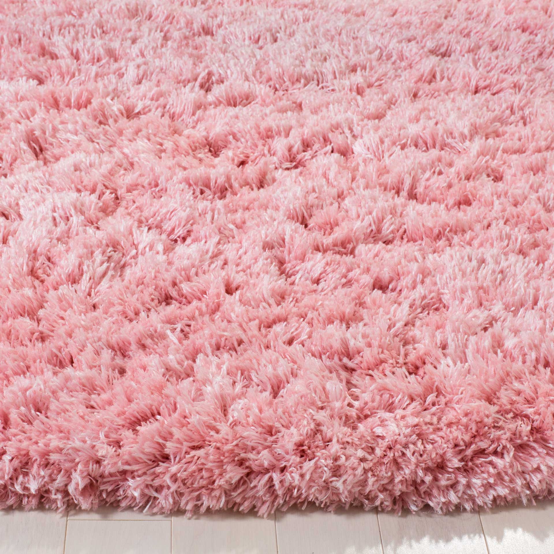 Polar Shag Light Pink Round Rug - Image 2