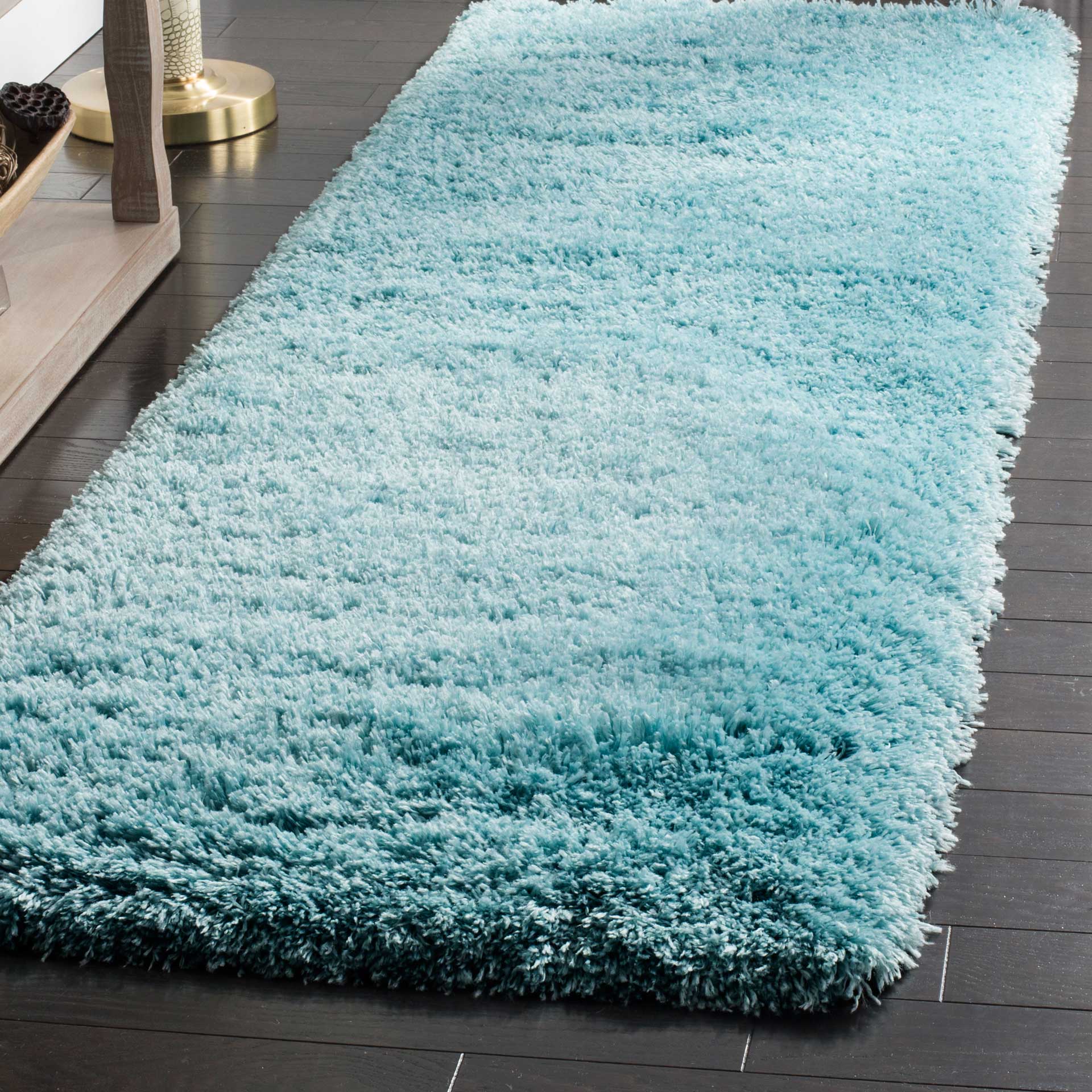 Polar Shag Light Turquoise Runner Rug - Image 2
