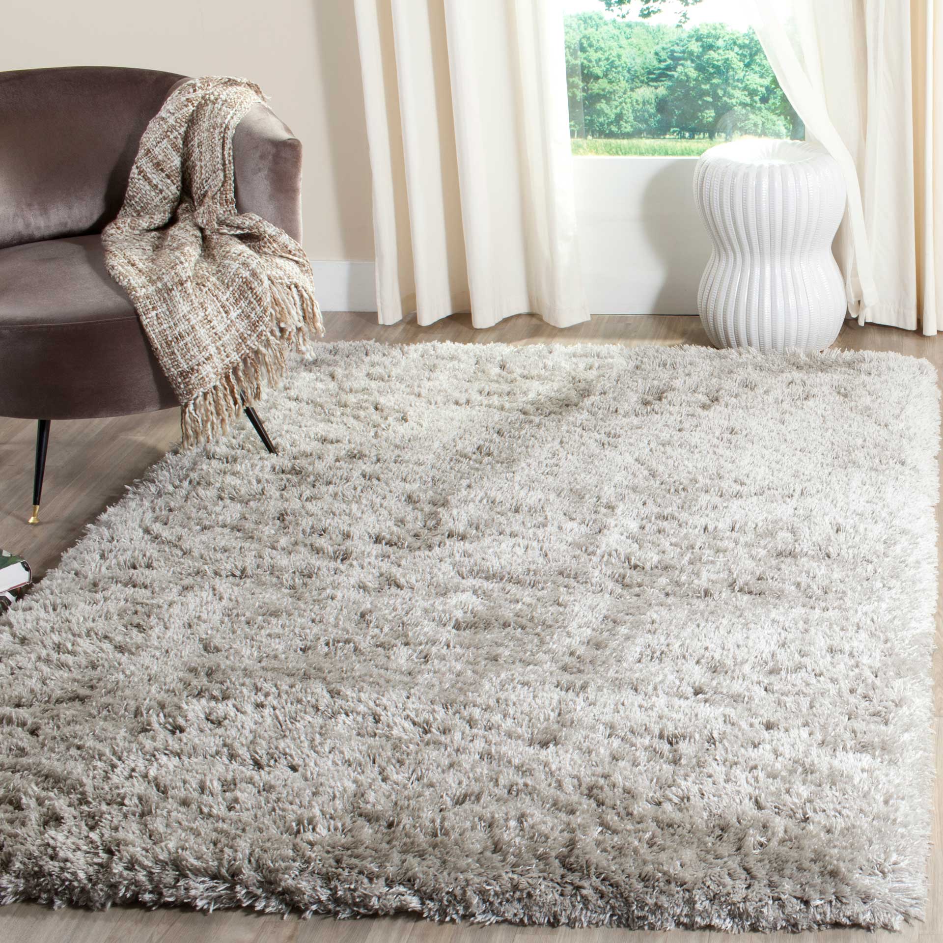 Polar Shag Silver Area Rug - Image 6