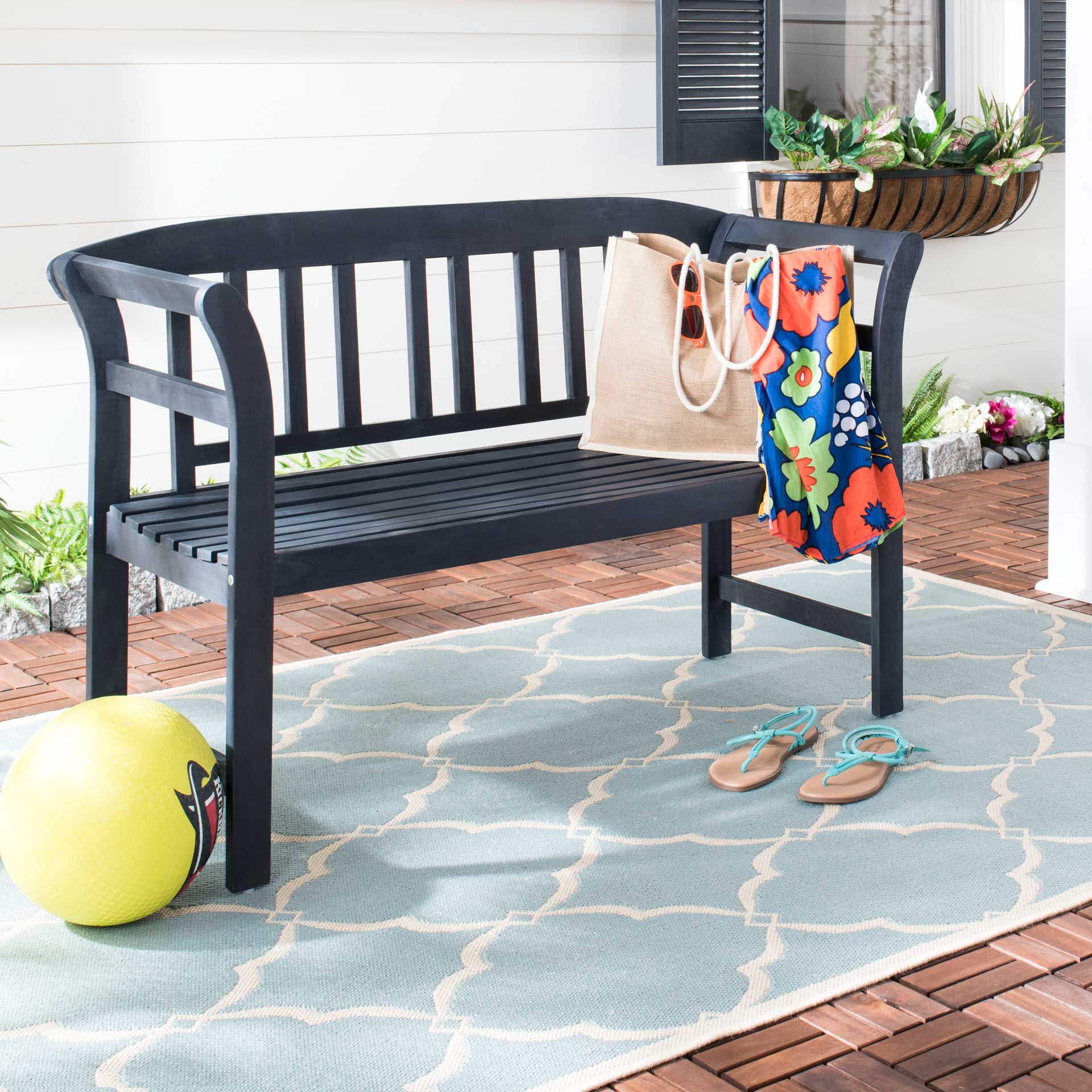 Poliano 2 Seat Bench Dark Slate Gray - Image 6