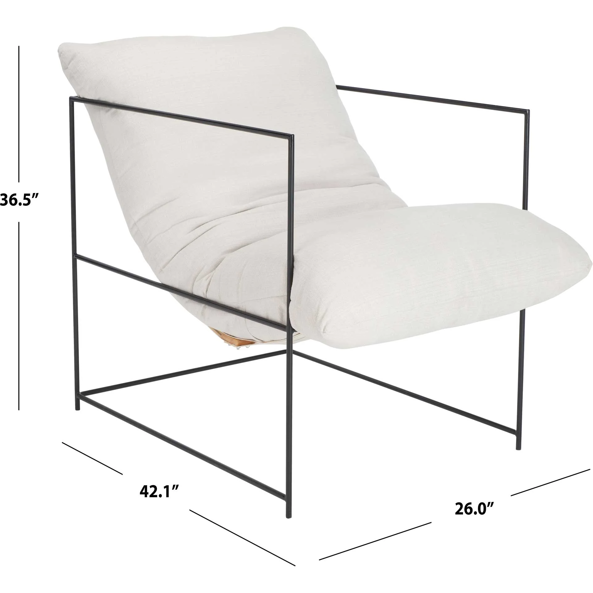 Polidoro Pillow Top Accent Chair Ivory/Black - Image 9