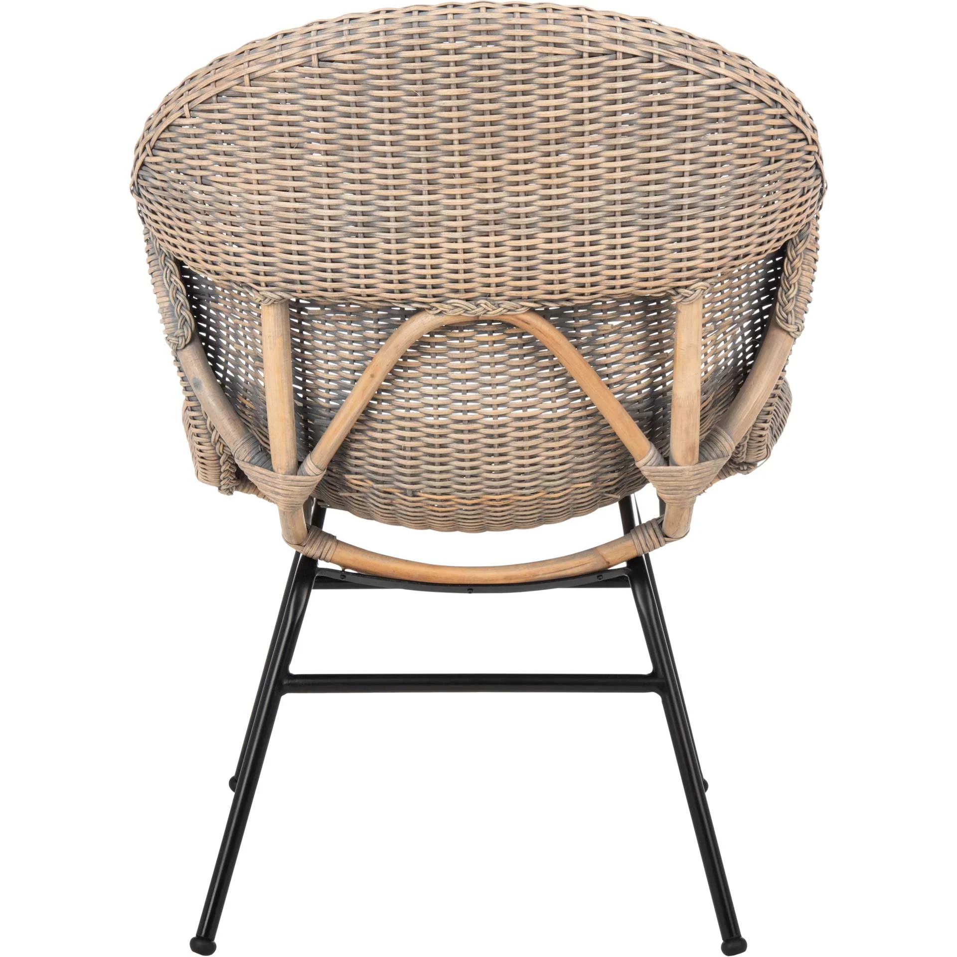 Pom Rattan Accent Chair Gray Wash/Black - Image 3