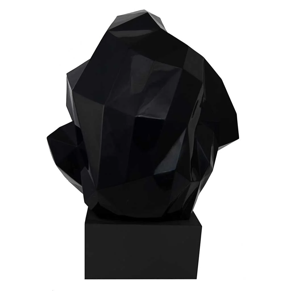 Pondering Ape Sculpture Black/Gold - Image 3