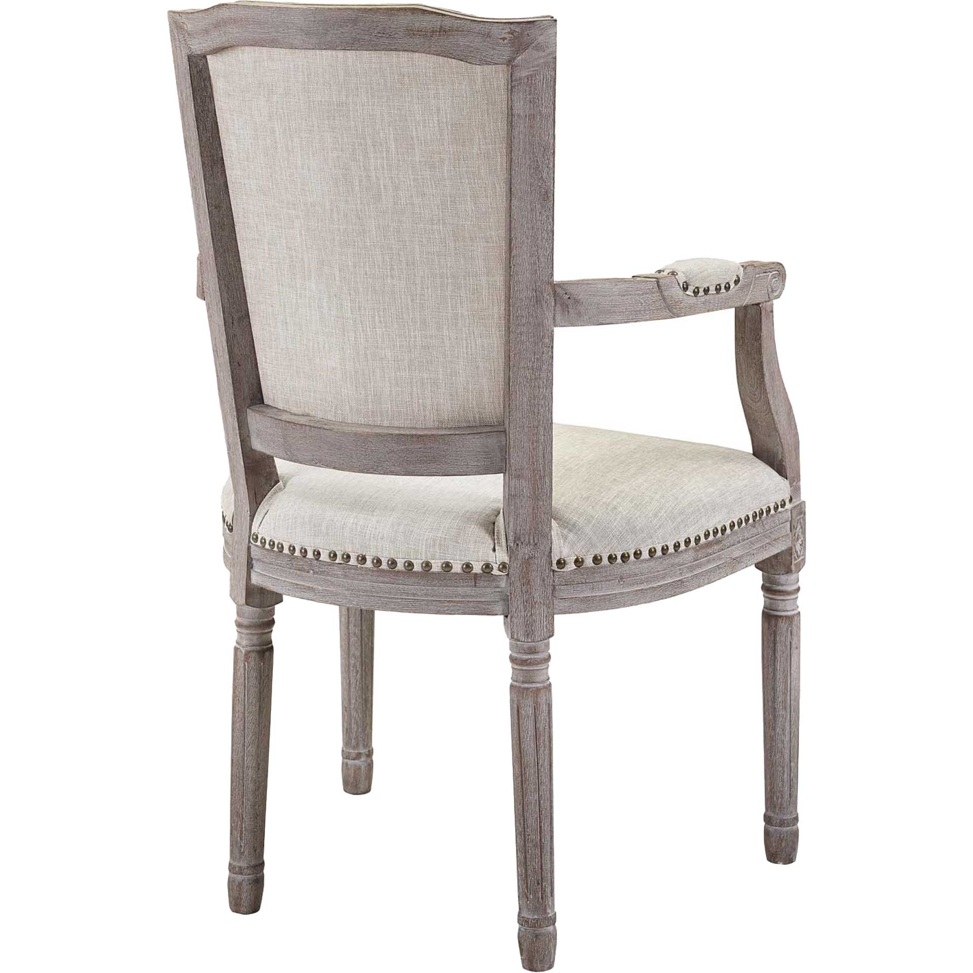 Poppy Upholstered Fabric Dining Armchair Beige - Image 3