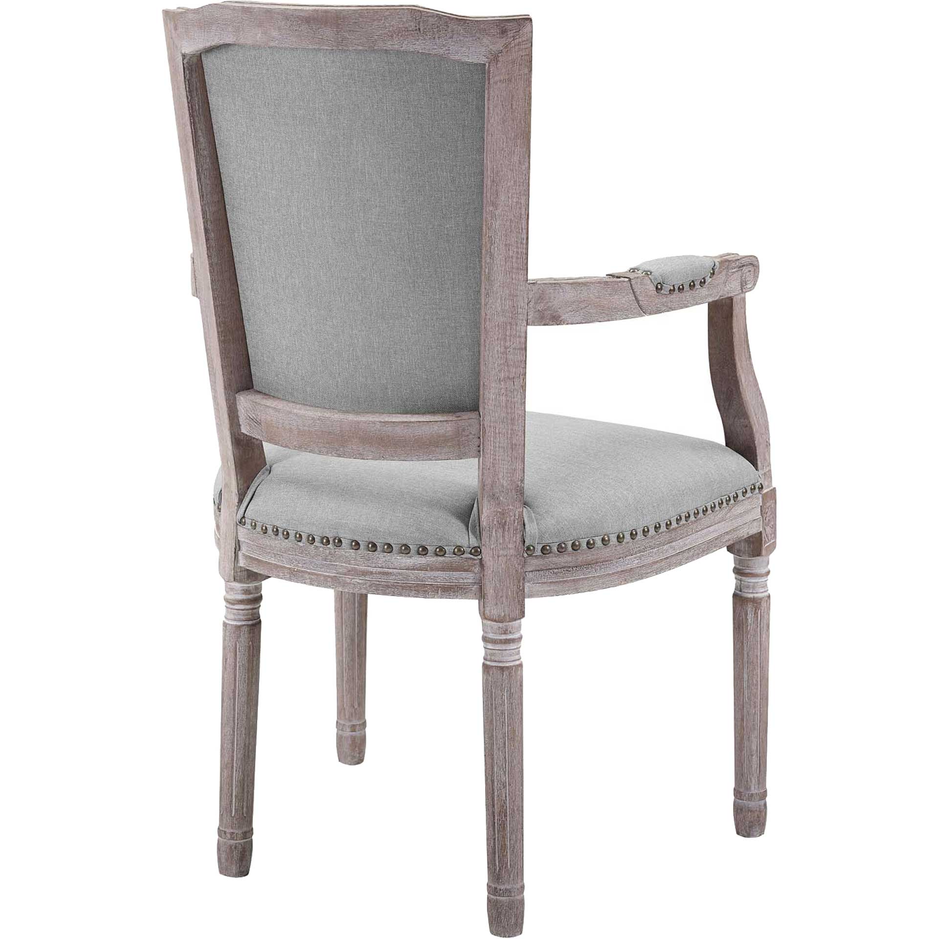 Poppy Upholstered Fabric Dining Armchair Light Gray - Image 3