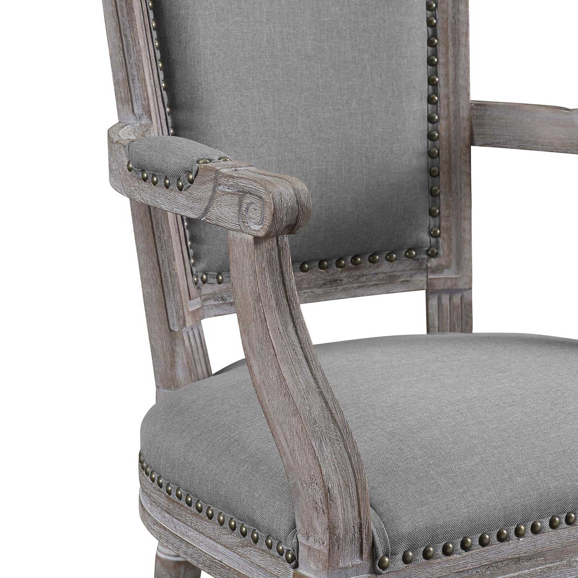 Poppy Upholstered Fabric Dining Armchair Light Gray - Image 4