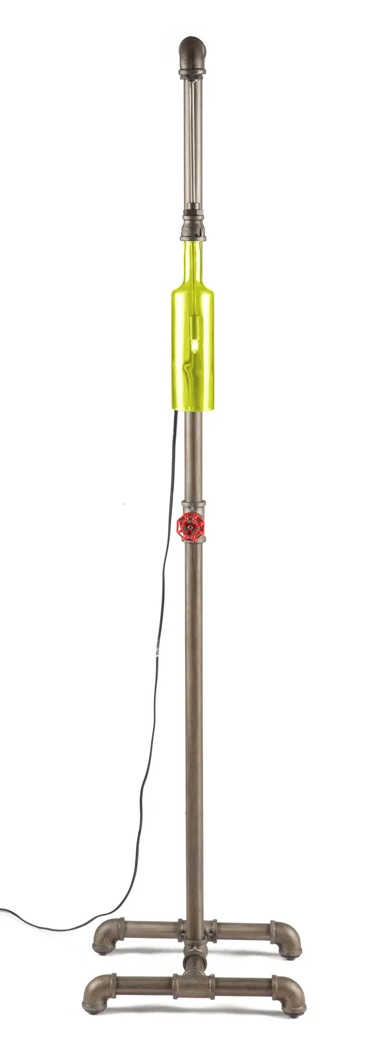 Port Huron Floor Lamp Brass & Green Glass - Image 3