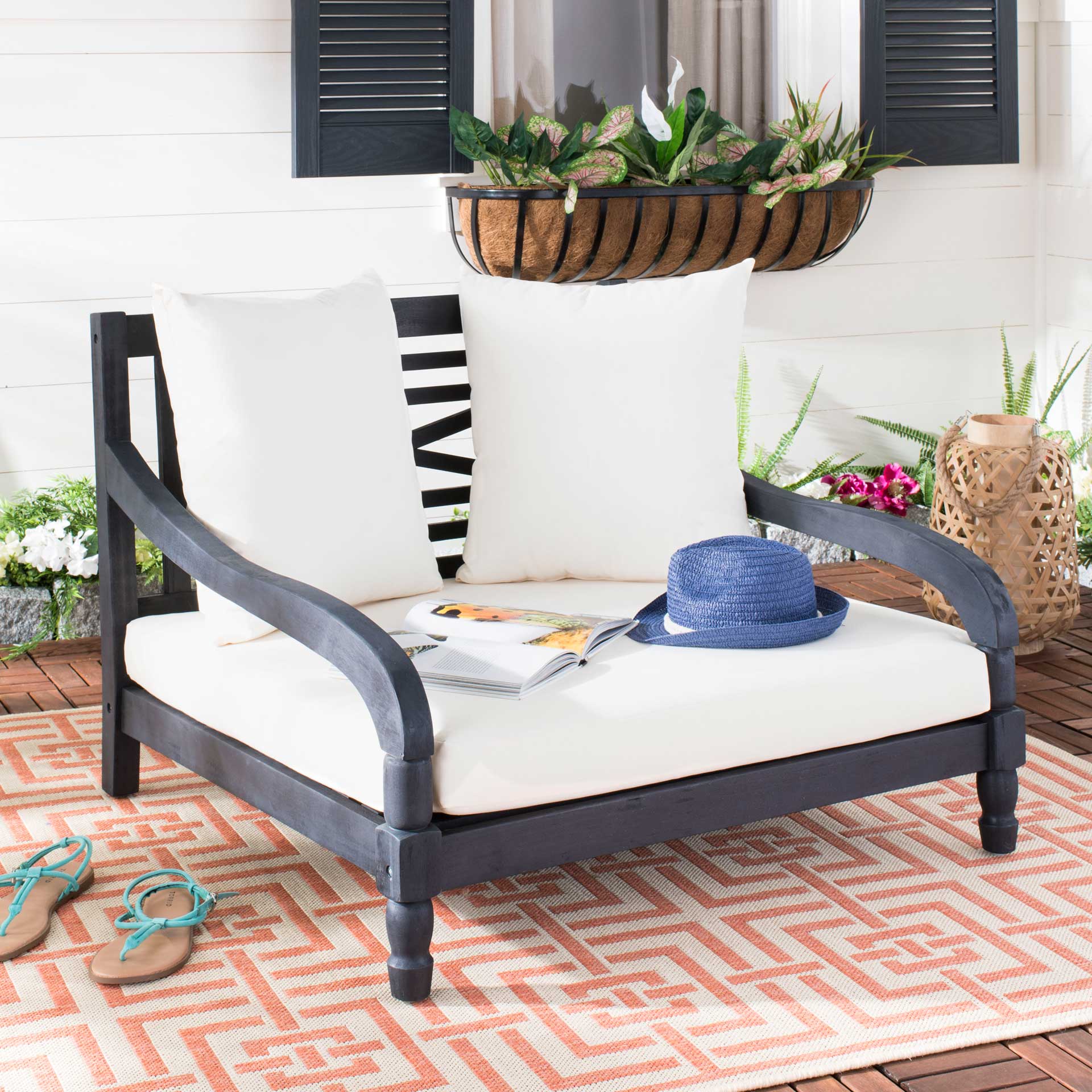 Porter Acacia Lounger Dark Slate Gray/Beige - Image 4