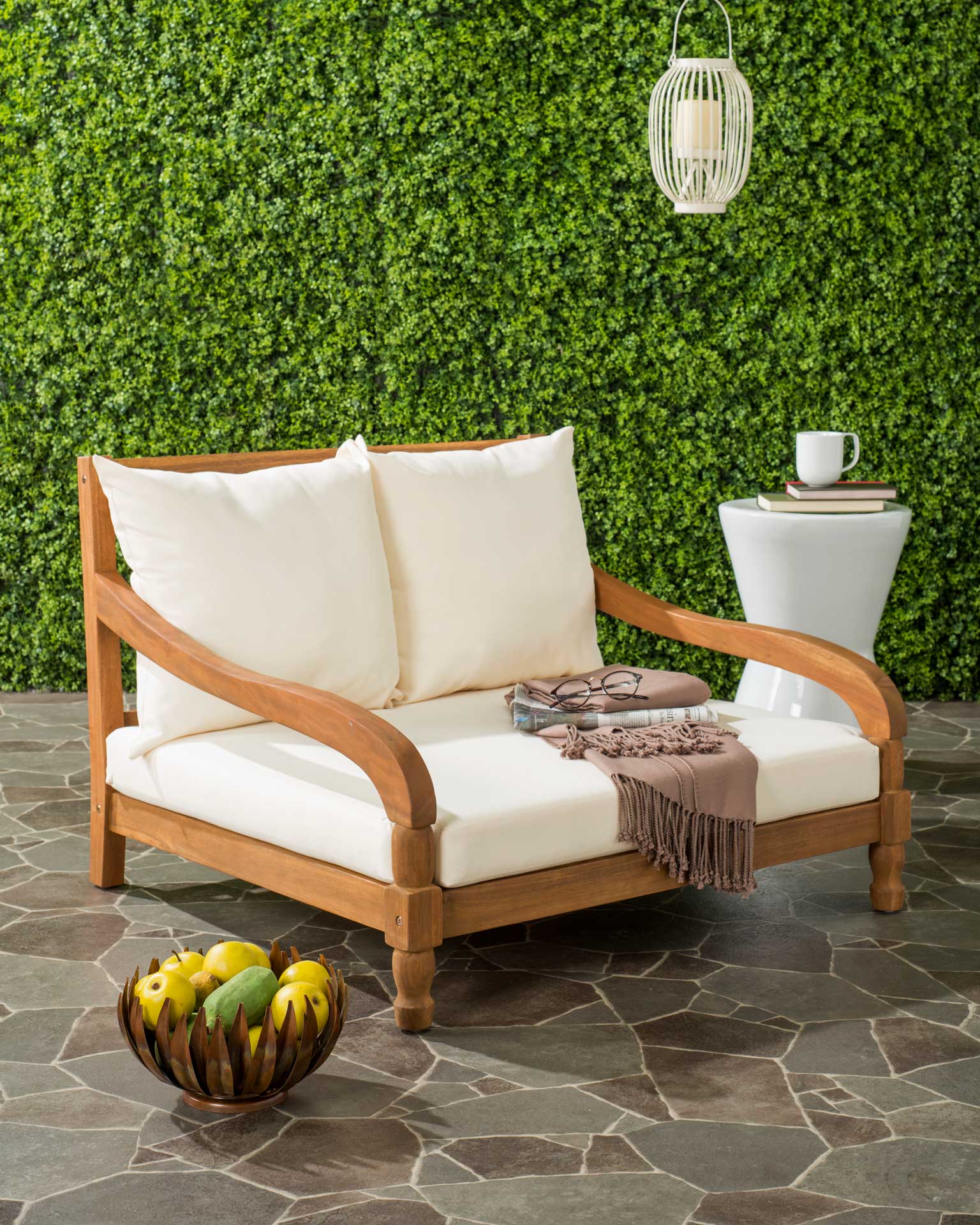 Porter Acacia Lounger Teak Brown/Beige - Image 4