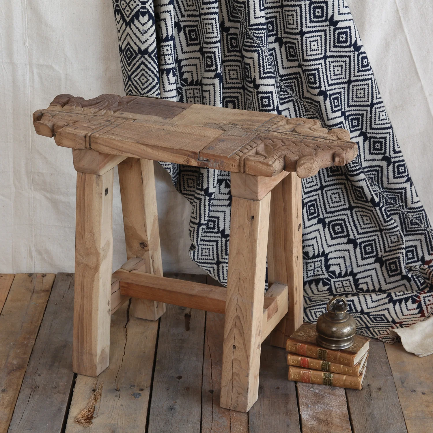 Porter Salvaged Wood Stool - Image 3