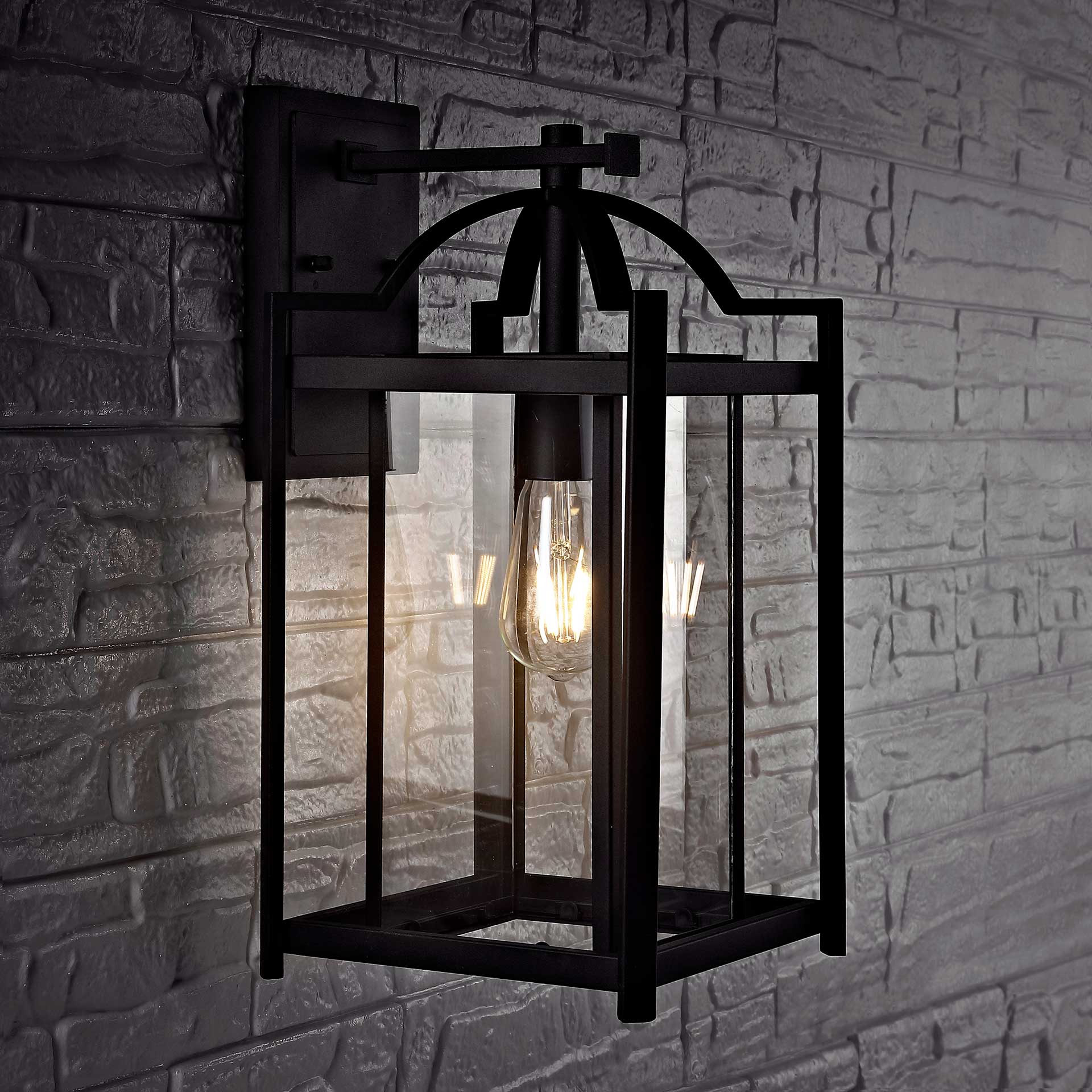 Portia Outdoor Wall Lantern Black - Image 2
