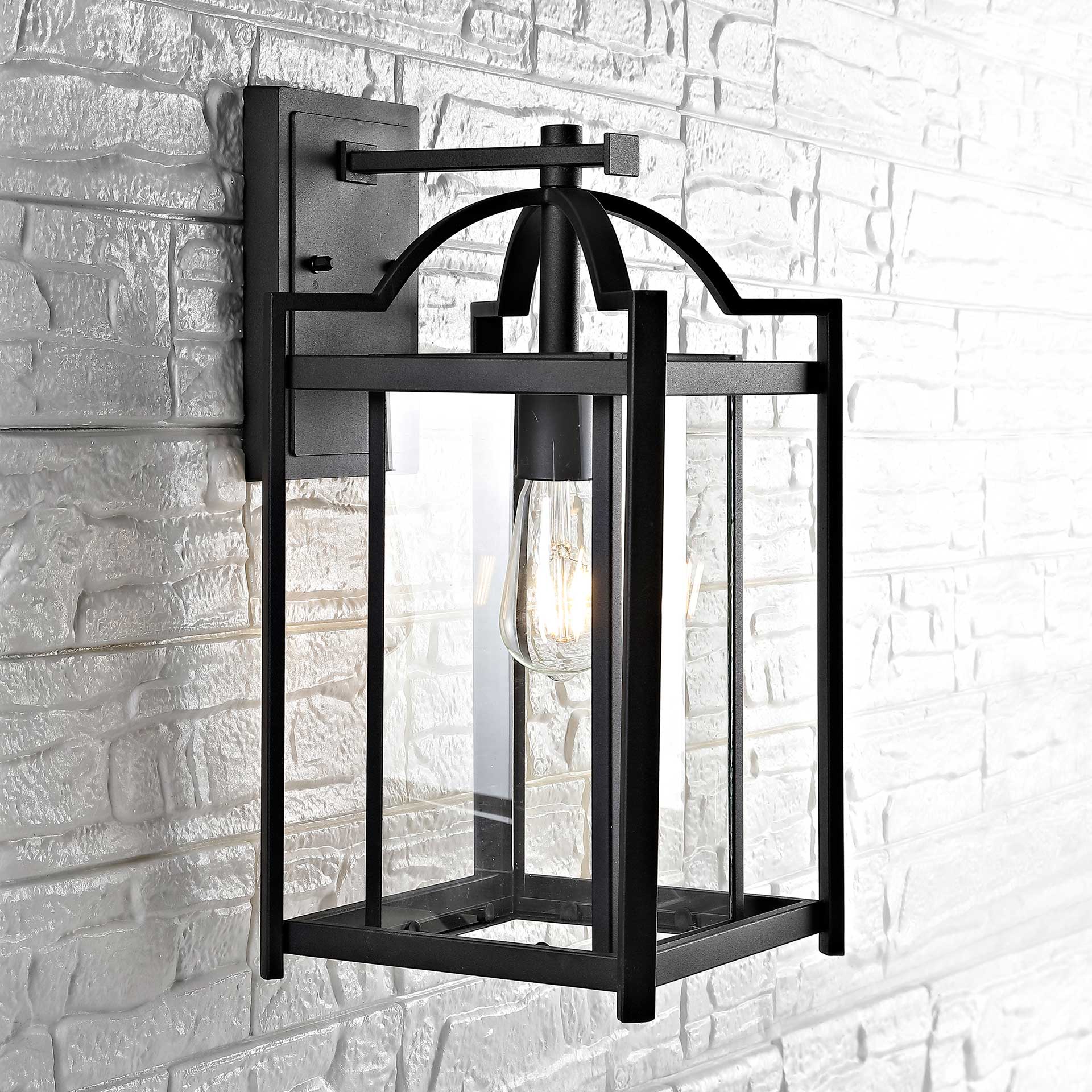 Portia Outdoor Wall Lantern Black - Image 4