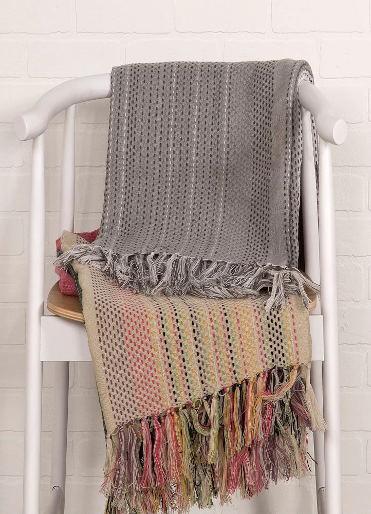 Posy Neutral Gray/Gargoyle Throw - Image 2