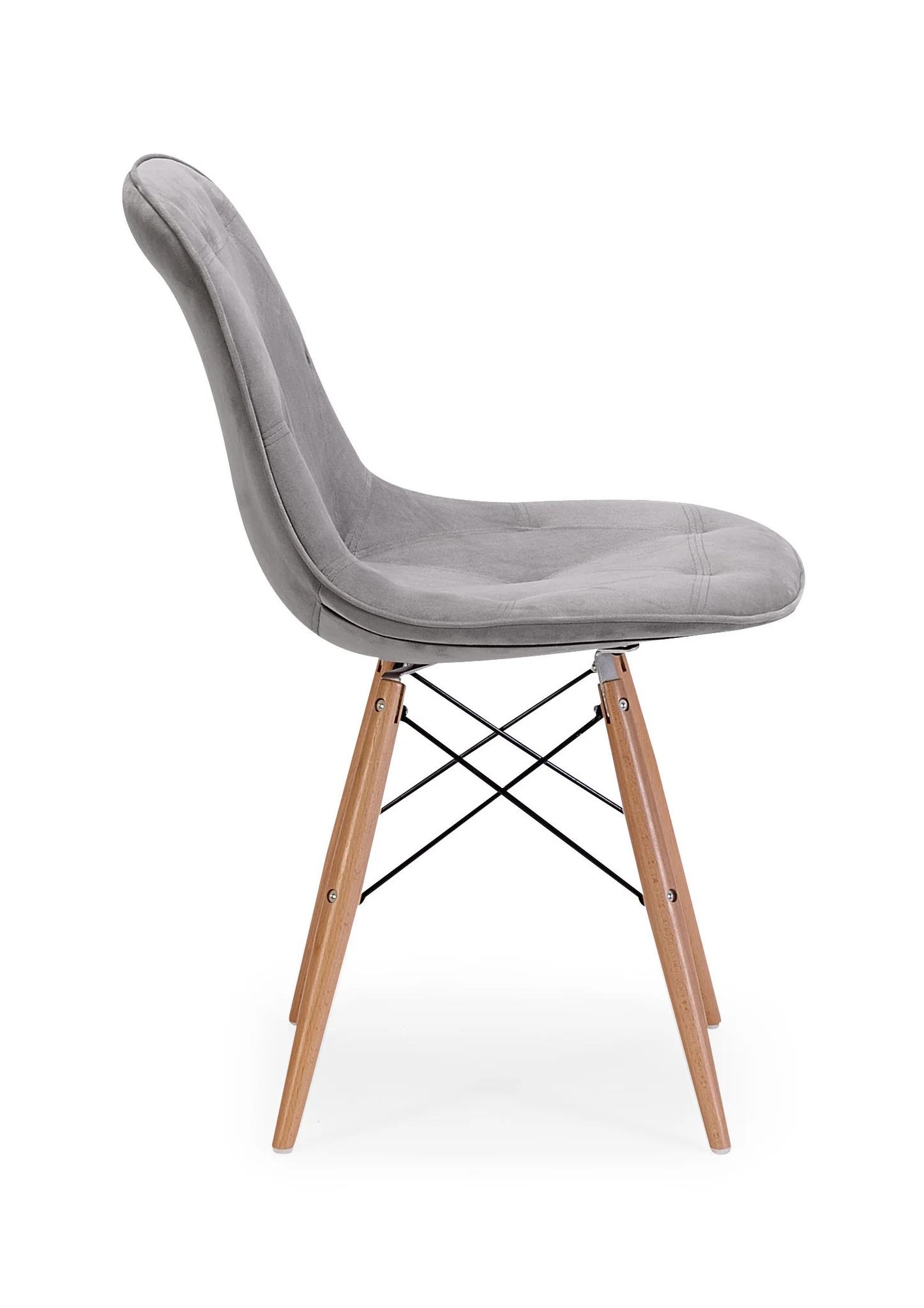 Preston Chair Gray Velour - Image 2