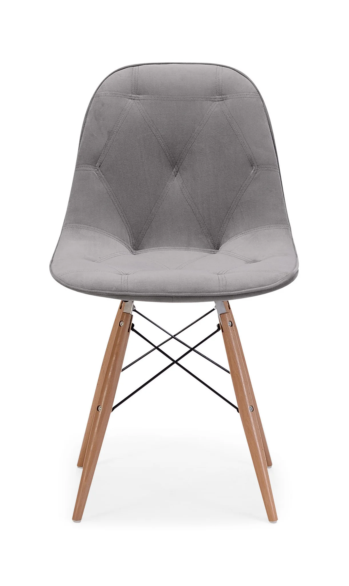 Preston Chair Gray Velour - Image 3