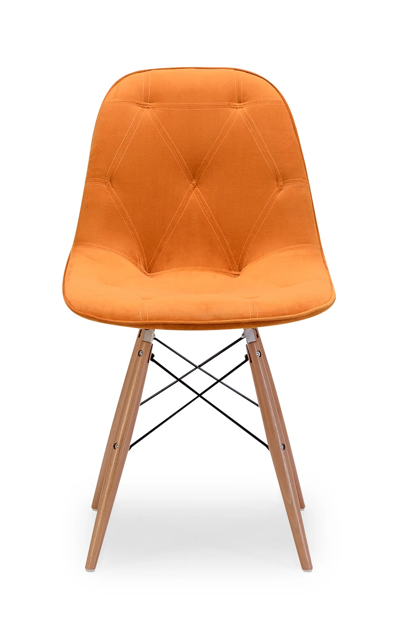Preston Chair Orange Velour - Image 3