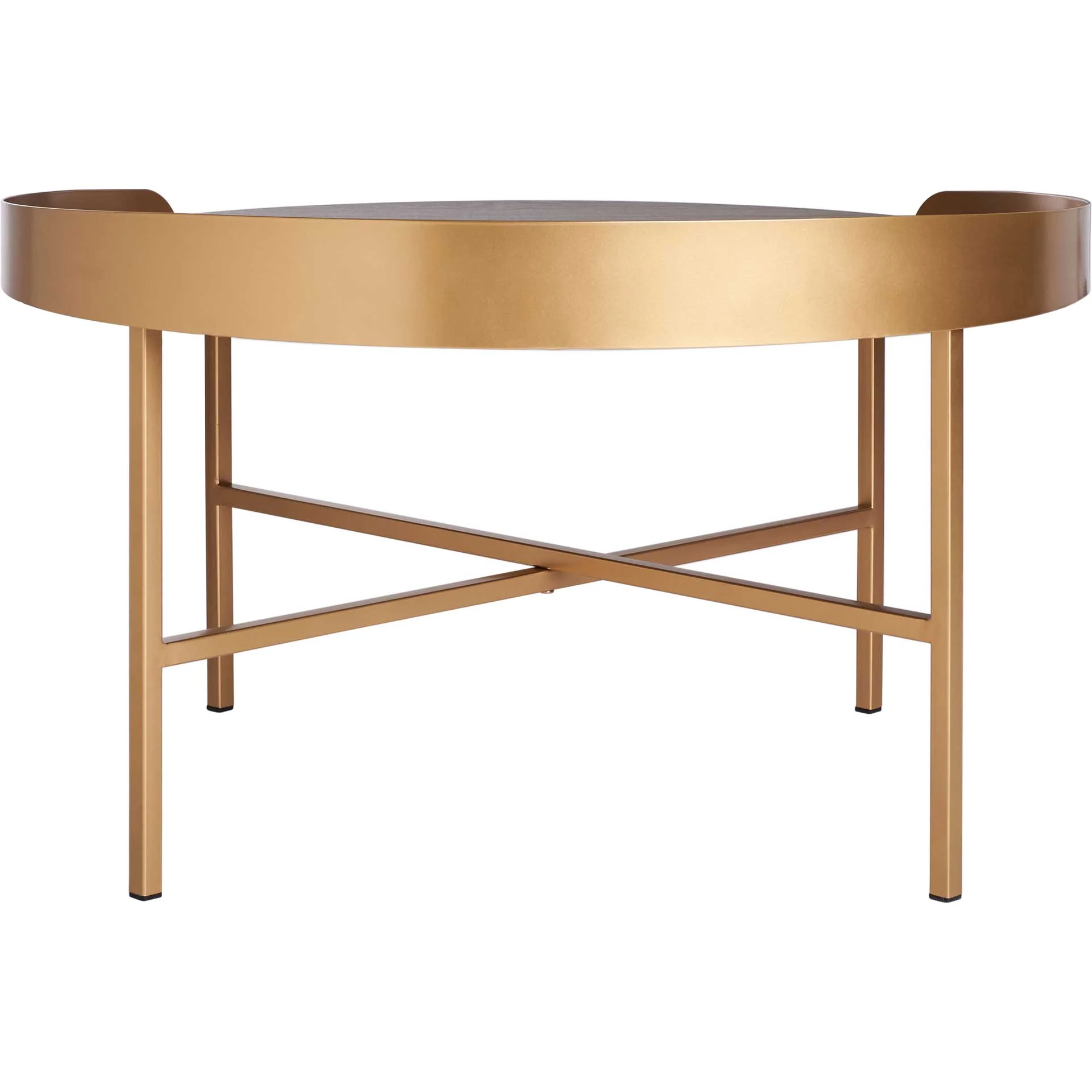 Preston Round Coffee Table Light Gray Oak/Gold - Image 4